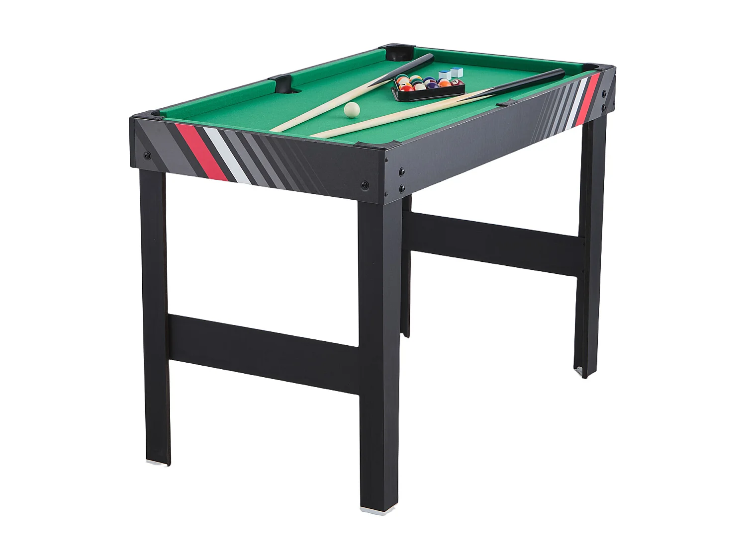 Table de Air Hockey, SucceBuy Table de Jeu Combinée 4 en 1 122 cm, Air Hockey, Baby-foot, Ping-pong, Billard