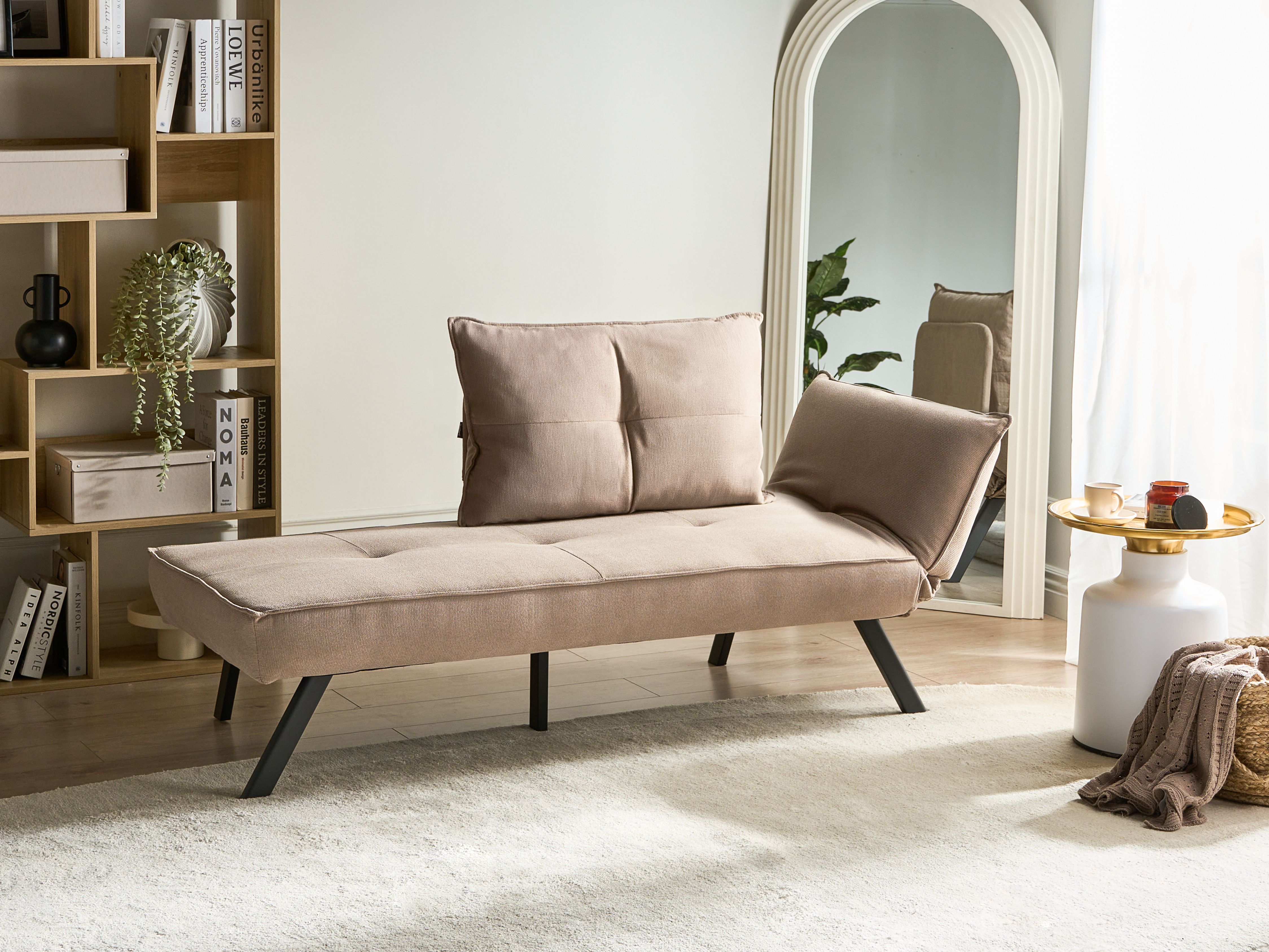 Right-Hand Chaise Lounge ROCAMADOUR Fabric Taupe