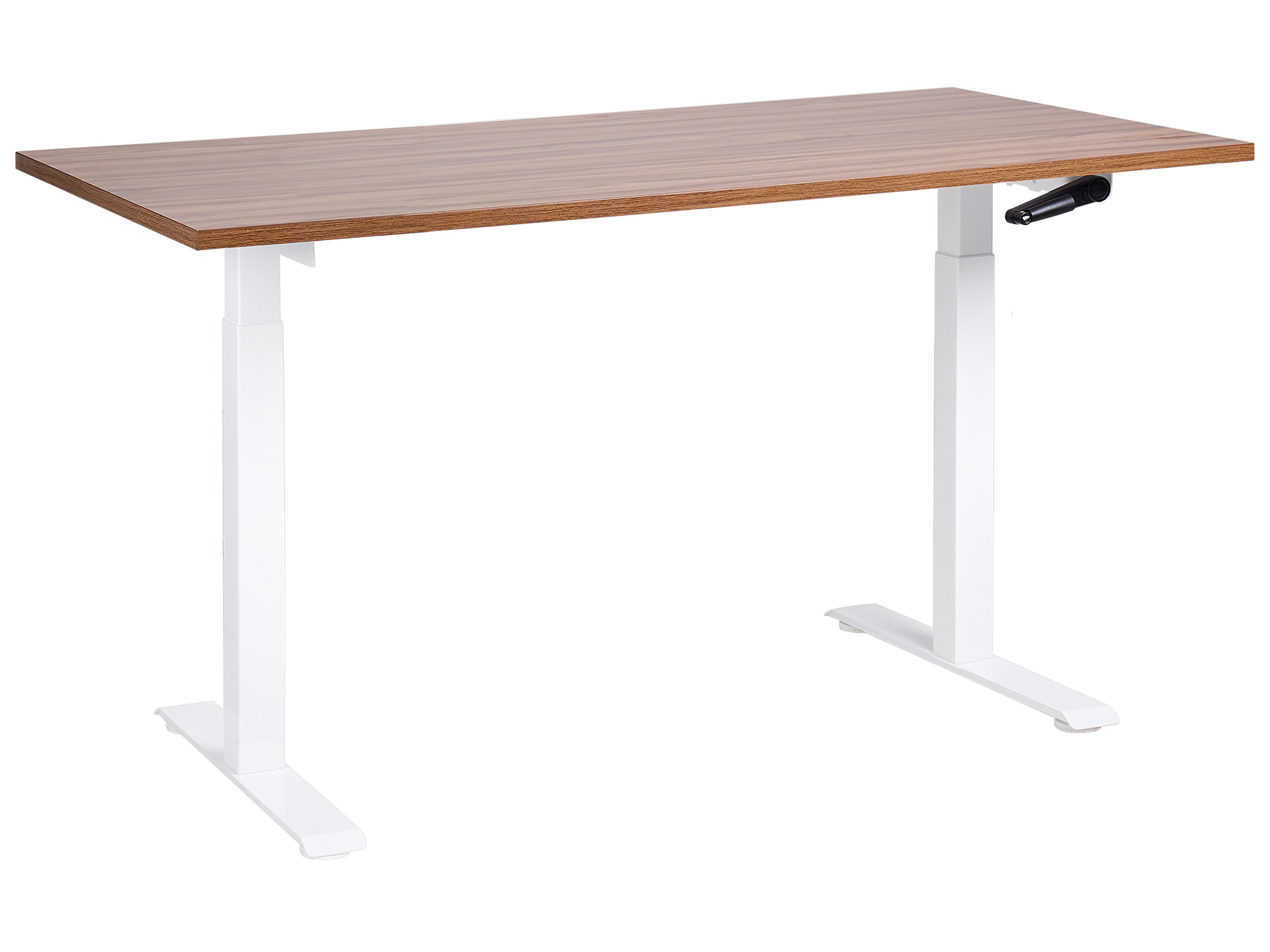 Manual Adjustable Standing Desk DESTINES Brown/ White 160 cm 72 cm