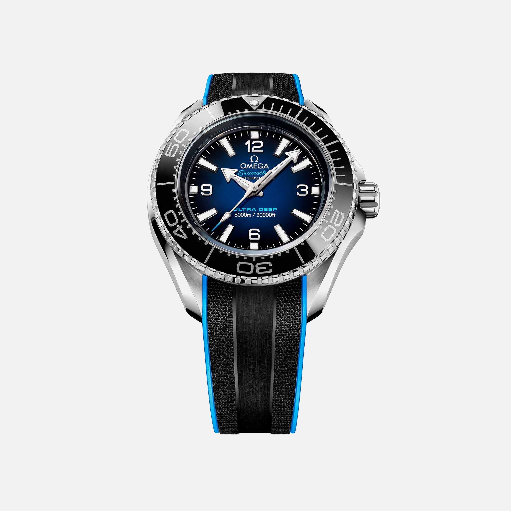 Seamaster Planet Ocean Ultra Deep Professional 6000M Co-Axial Master Chronometer 45.5mm Blue Dial On Rubber Strap(1:1 replica) - Top club