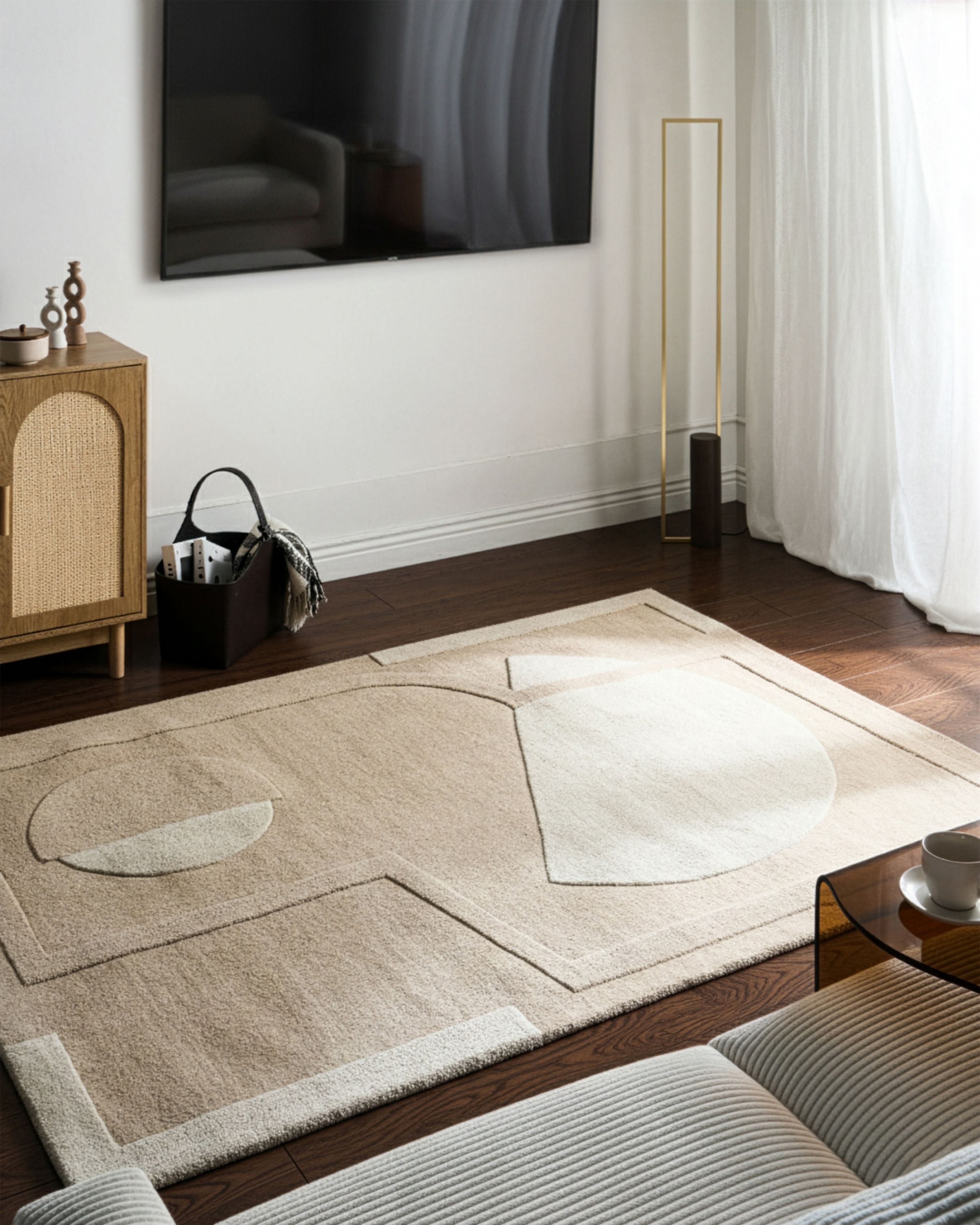 Rug GAYA Beige 200 x 300 cm Wool