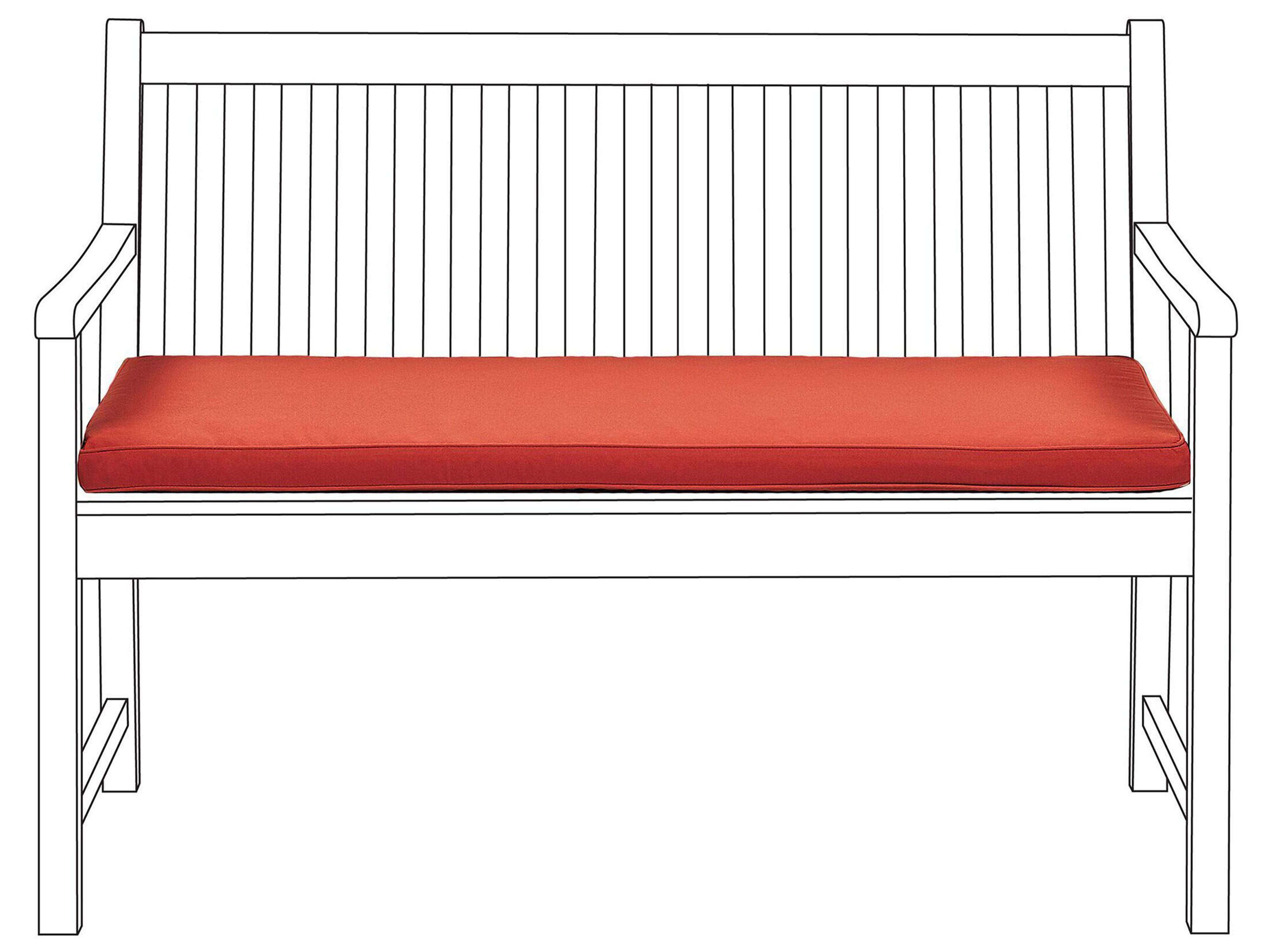 Bench Seat Pad Cushion VIVARA 112 x 54 cm Dark Red
