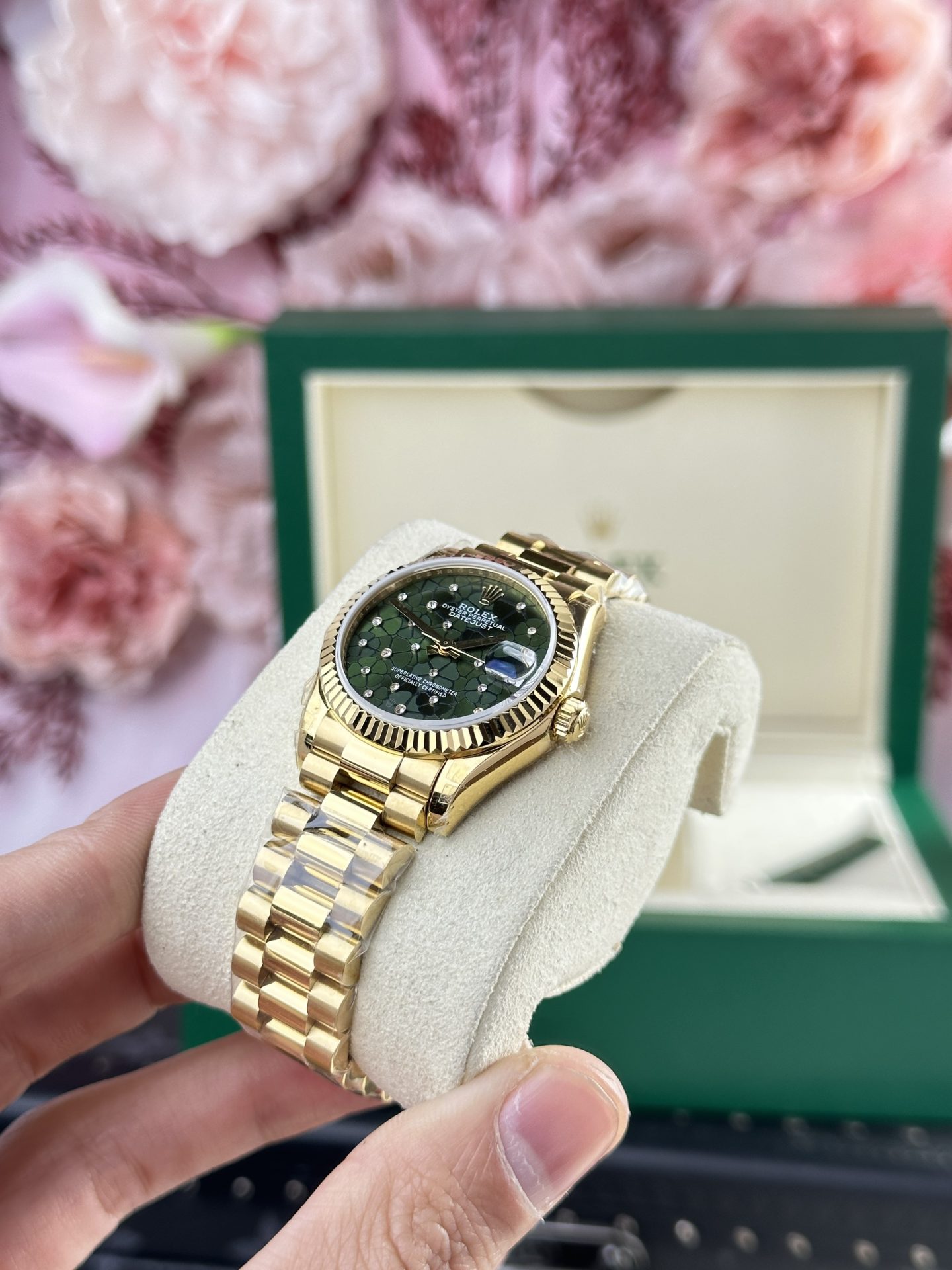 Rolex Replica Watch DateJust 278288 Olive Flower Pattern Dial 31mm - Top club