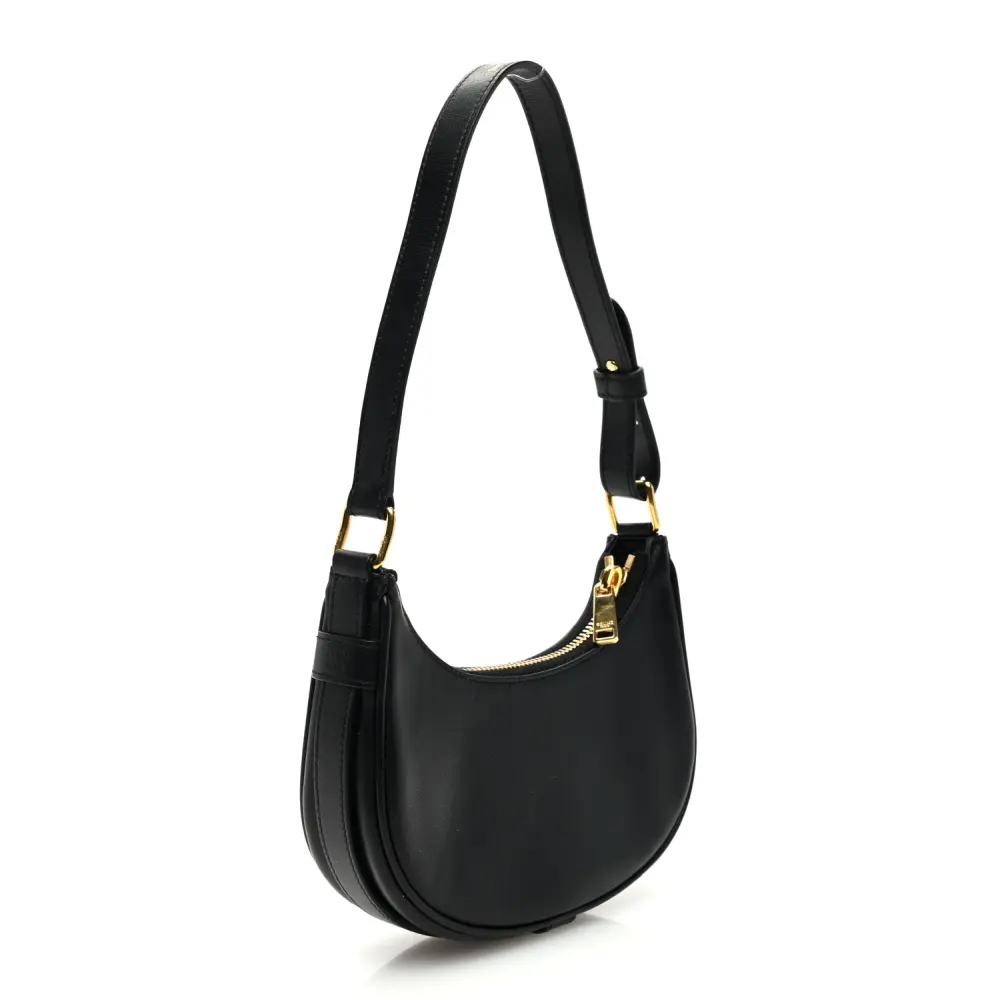 Celine Black Smooth Calfskin Leather Mini Ava Shoulder Bag Gold Hardware Replica1:1High-quality replica