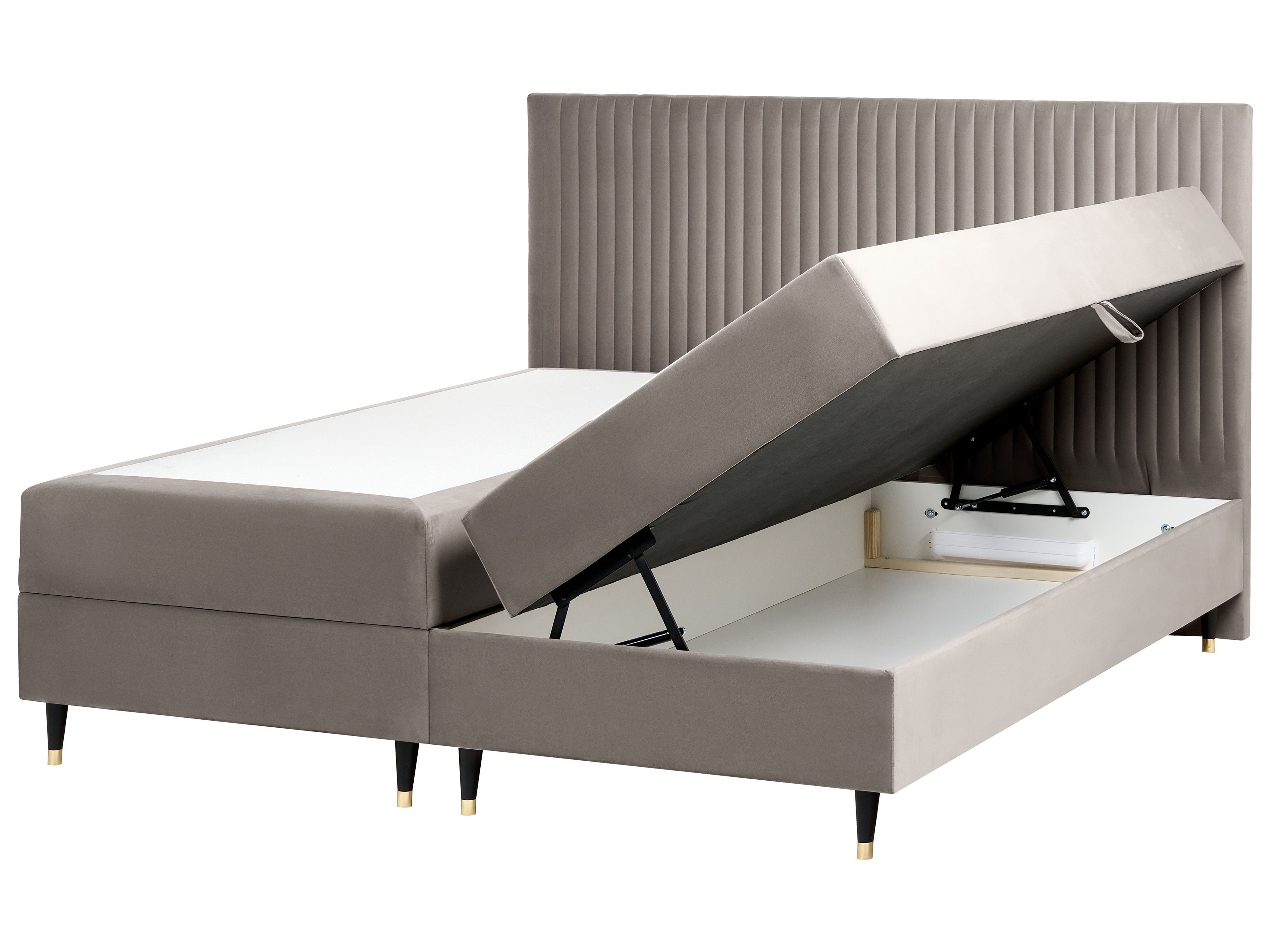 Divan Bed with Storage Velvet DAME 180 x 200 cm (EU Super King) Taupe