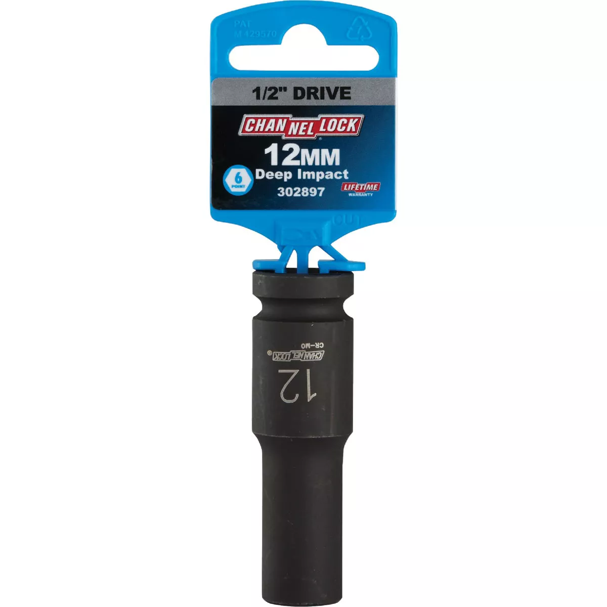 Channellock 1/2 In. Drive 12 mm 6-Point Deep Metric Impact Socket