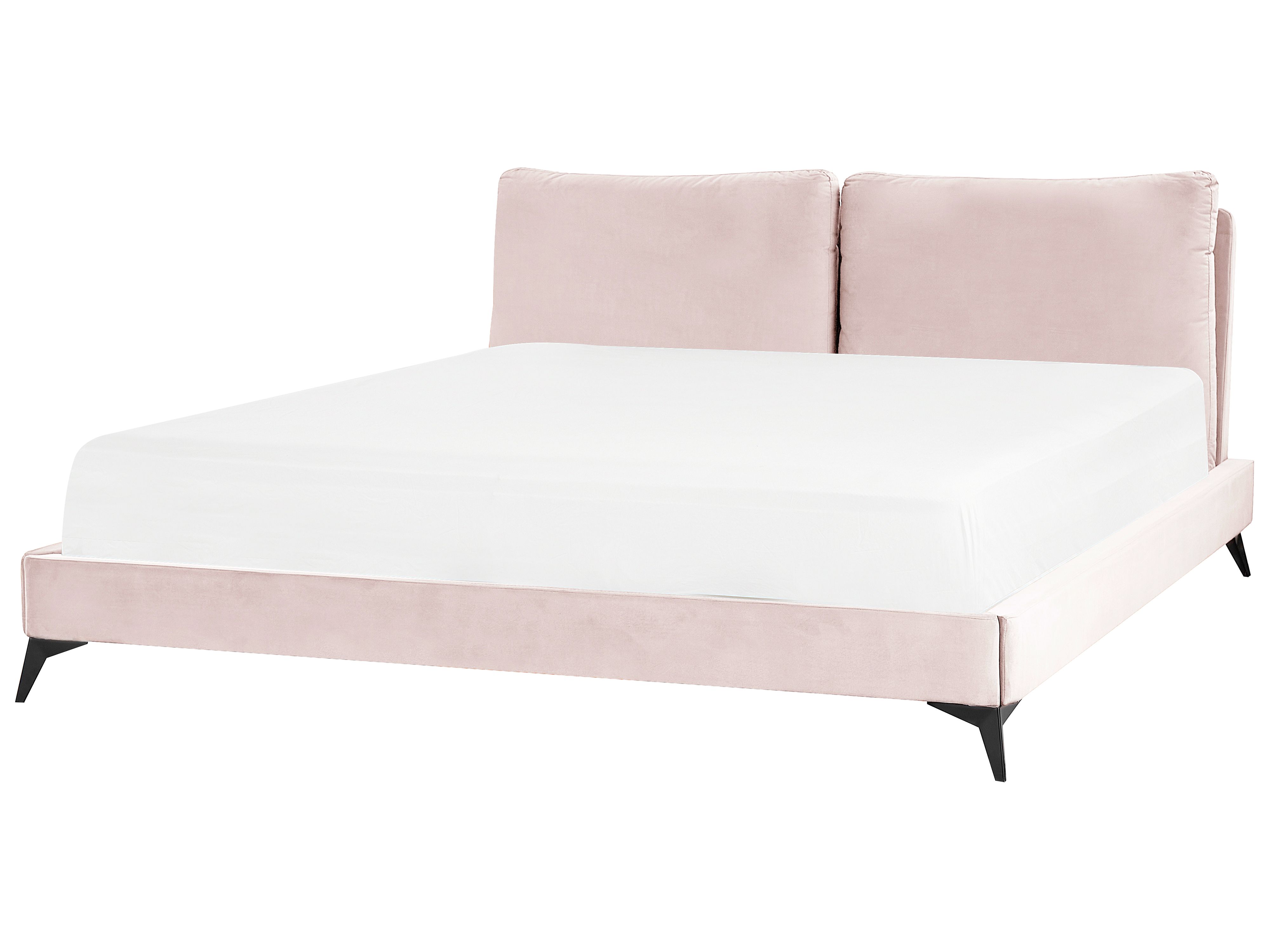 Bed Velvet MELLE 180 x 200 cm (EU Super King) Pastel Pink