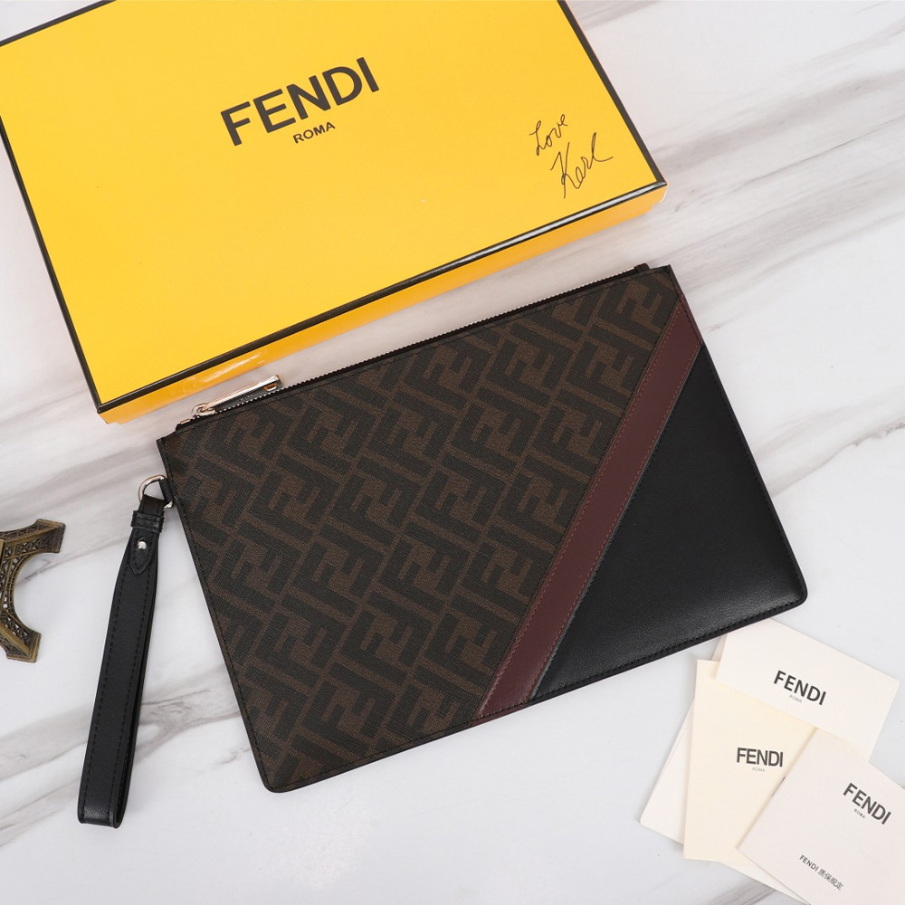FENDI Printed Canvas Clutch (Replica) - Replicaclubs