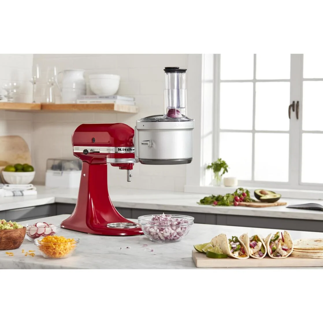 Open Box KitchenAid Food Processor Attachment with Commercial Style Dicing Kit, Gray, KSM2FPA - Image 4