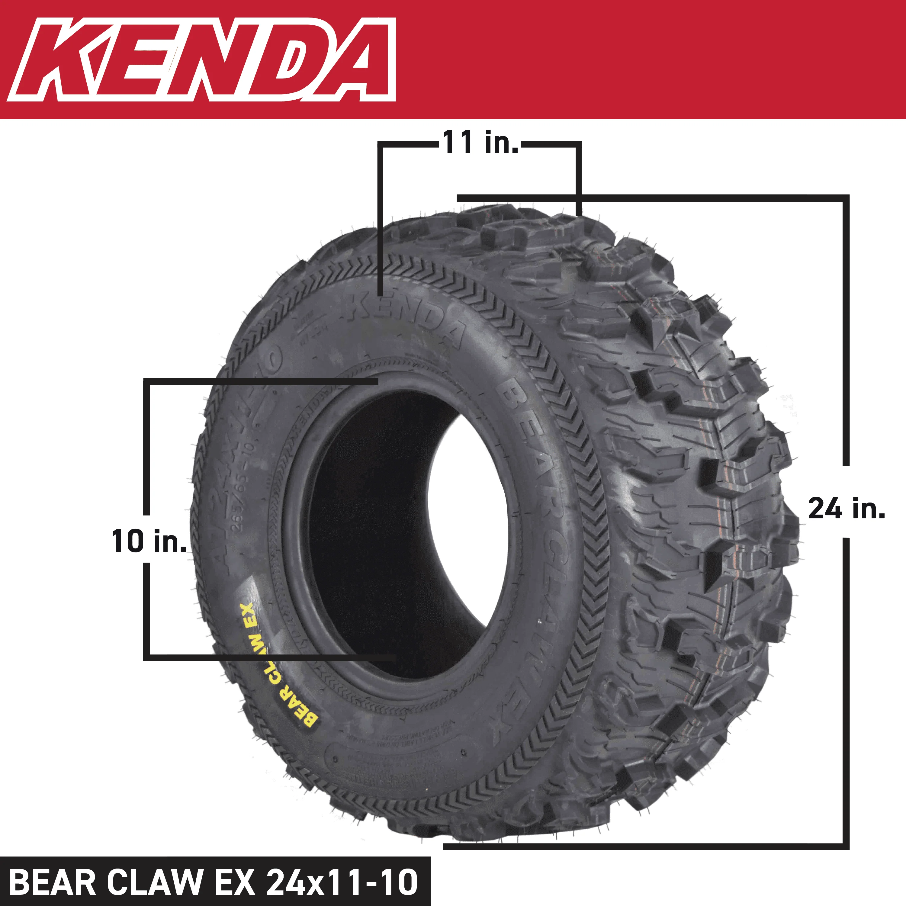 Kenda Bear Claw EX K573 22x8-10 F 22x11-10 R ATV 6 PLY Tires Bearclaw 22x8x10 22x11x10 (4 Pack) - Image 2