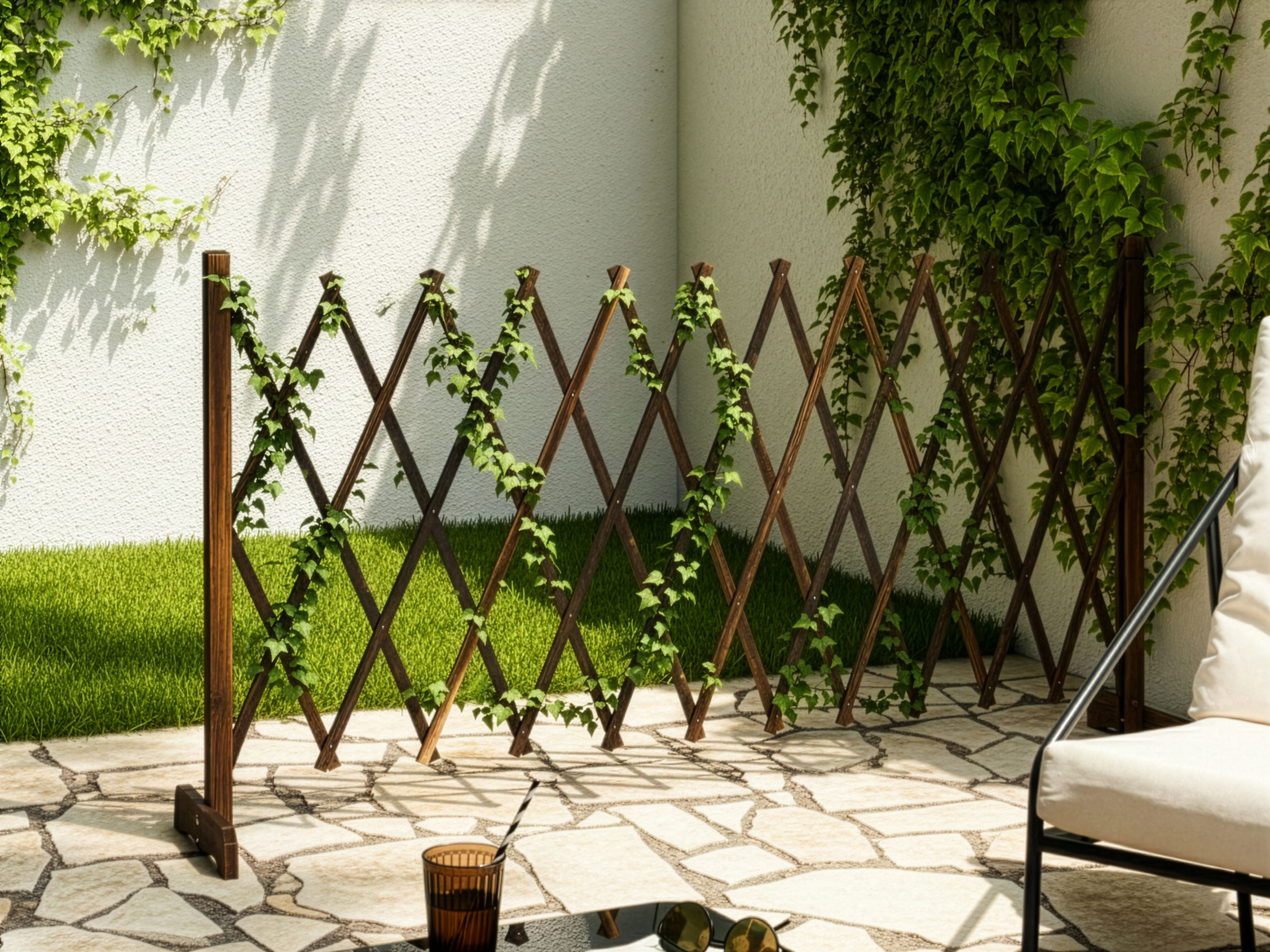 Garden Trellis SCIOLZE Extendable Dark Brown