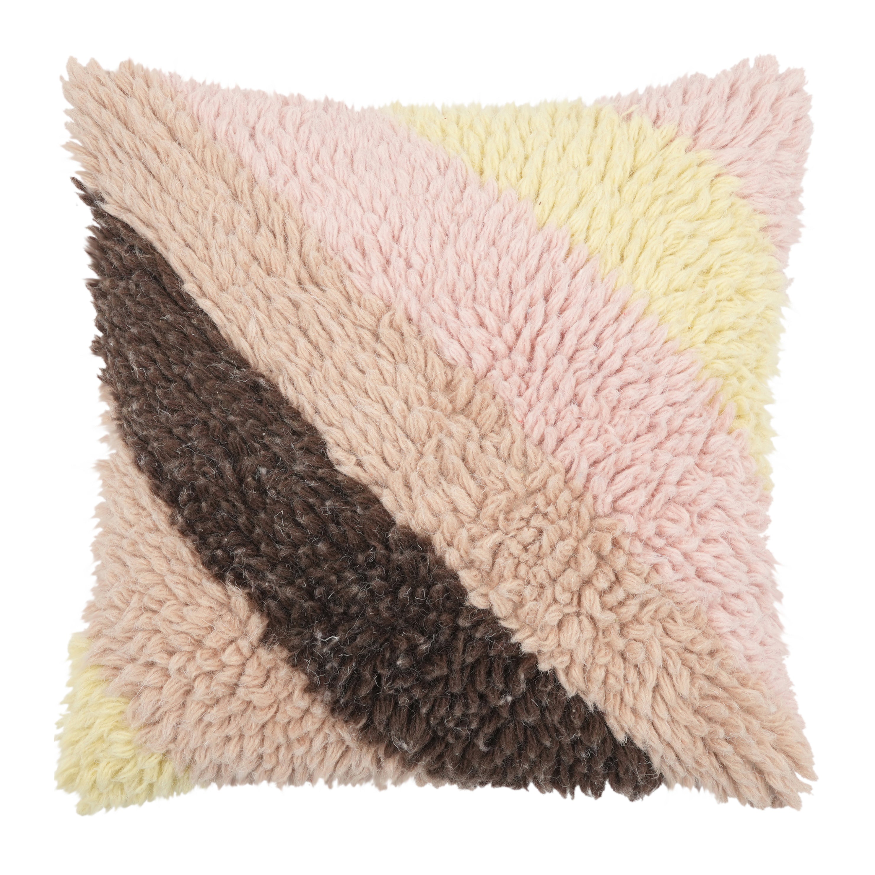 Blokker Strippi Sierkussen 50 x 50 cm - Roze / Geel