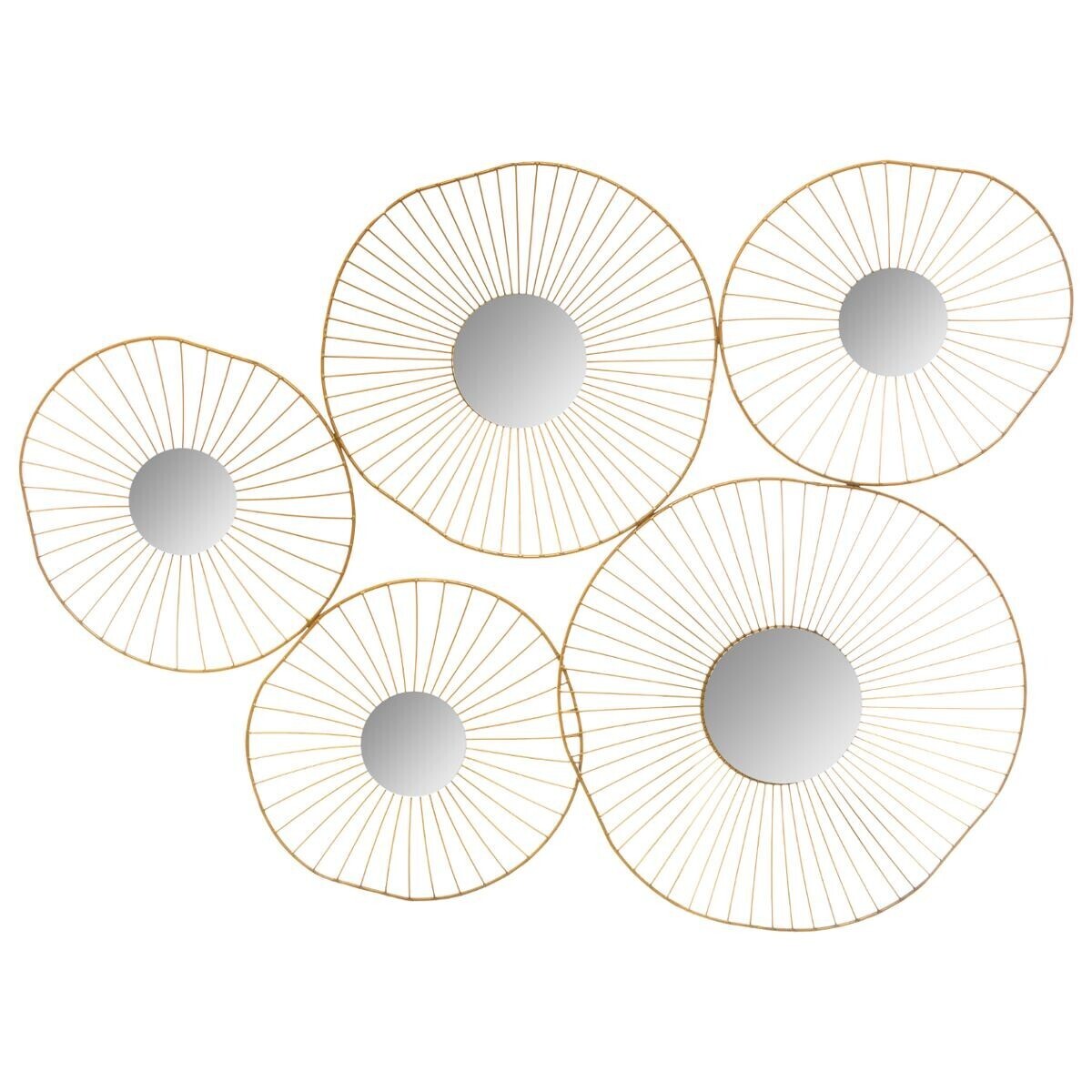 Wall decoration 5 mirrors "Oli" Gold, 78x58 cm