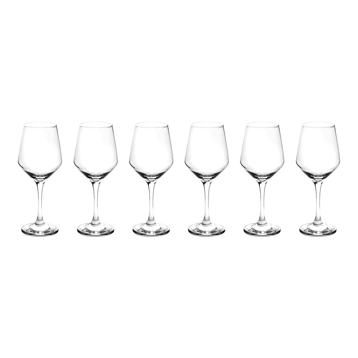 Set of 6 "Olivia" wine glasses Glass, 350 ml, Transparent