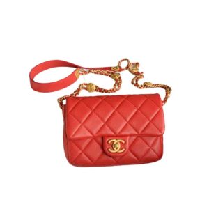Chanel Classic Medium Blue Lambskin Rainbow Hardware – CB0311:1High-quality replica