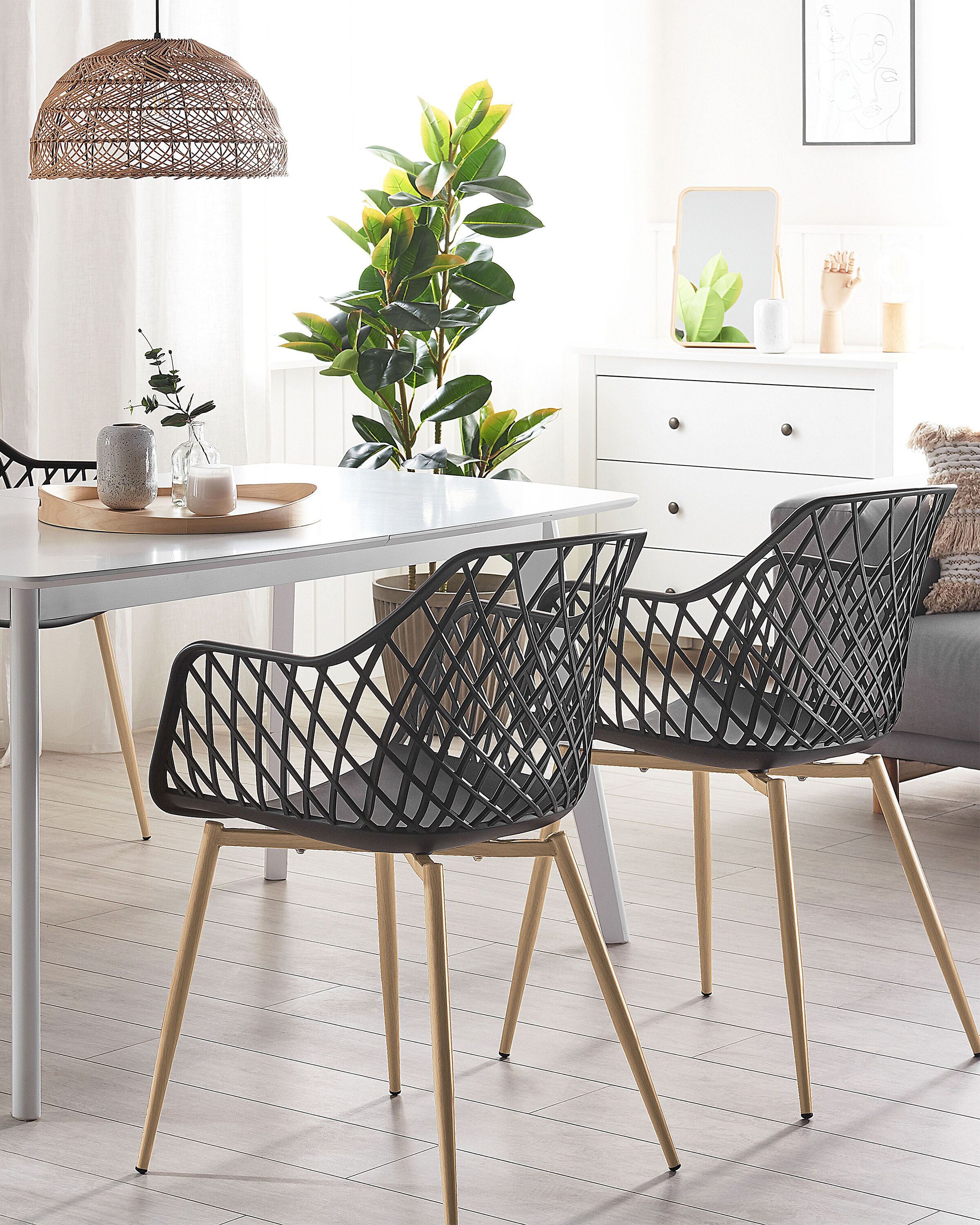 Set of 2 Dining Chairs NASHUA Black