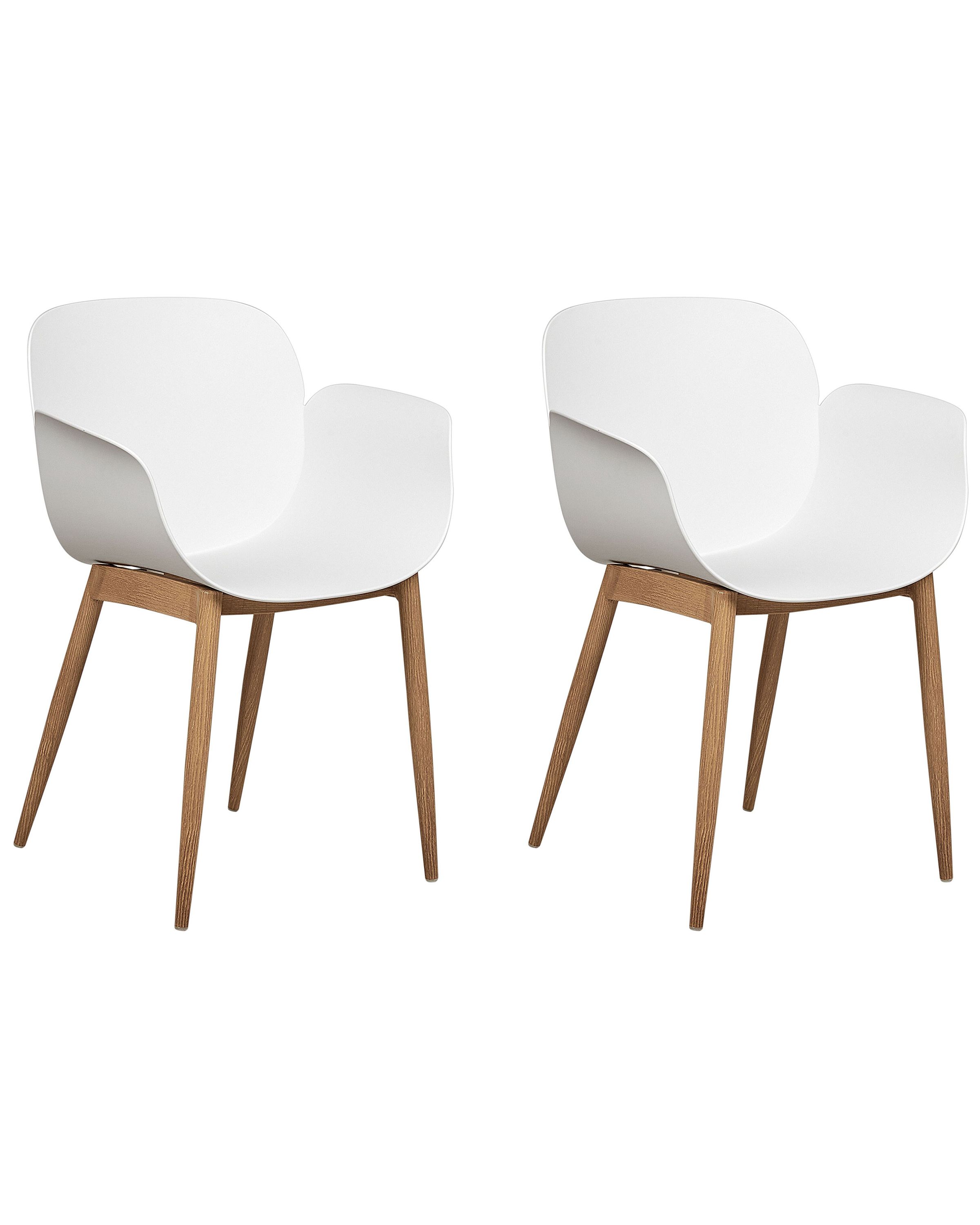 Set of 2 Dining Chairs ABILENE White