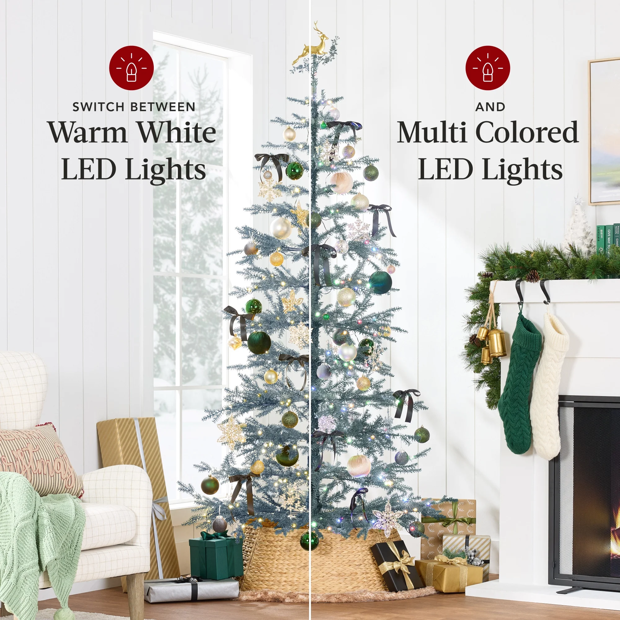 Best Choice Products 4.5ft Pre-Lit Sparse Christmas Tree w/ 100 2-in-1 LED Lights, Cordless Connection, Metal Stand - Image 27