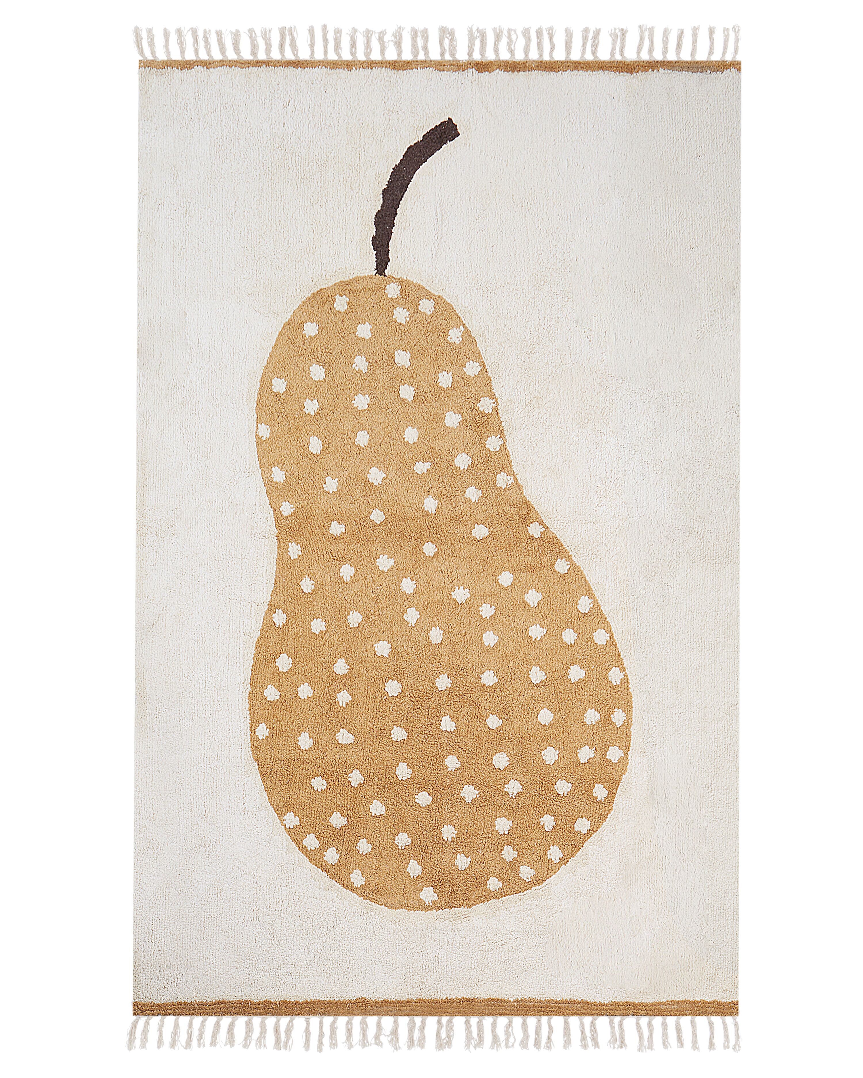 Kids Rug KHIDARI Mustard Off-White 140 x 200 cm Cotton