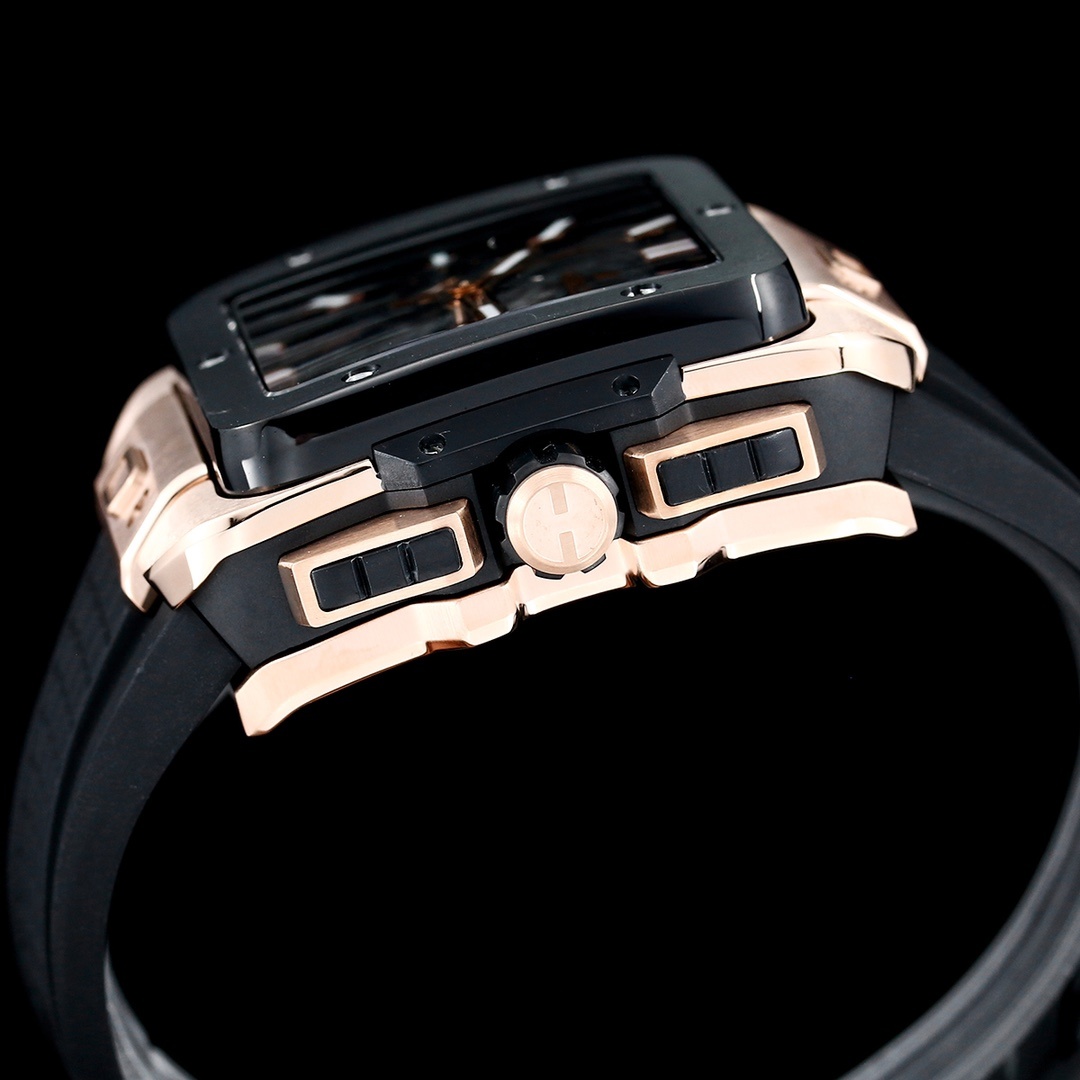 Hublot Big Bang, Square Bang Unico 42mm Textured Rubber Strap(1:1 replica) - Top club