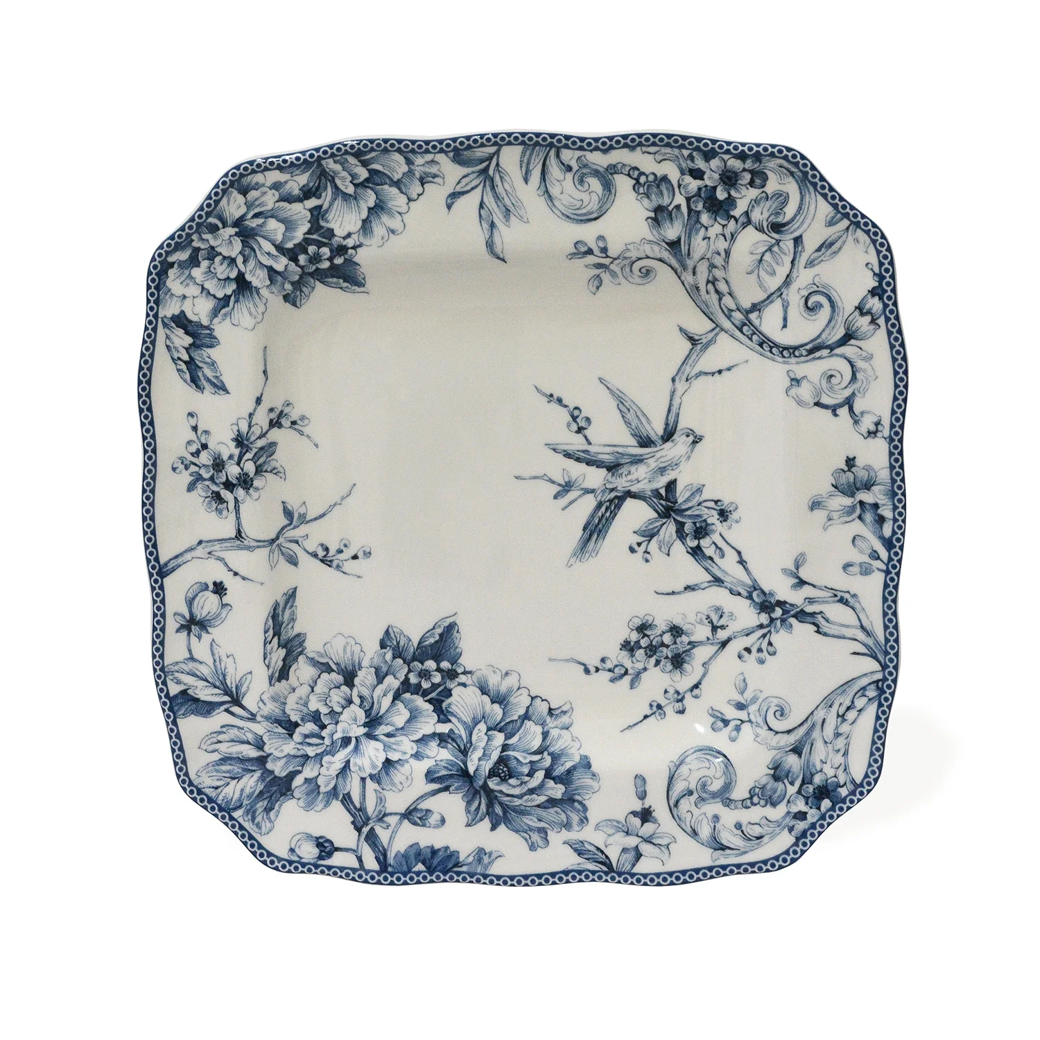 222 Fifth Adelaide Round 16-Piece Porcelain Dinnerware Set, Black Toile - Image 46