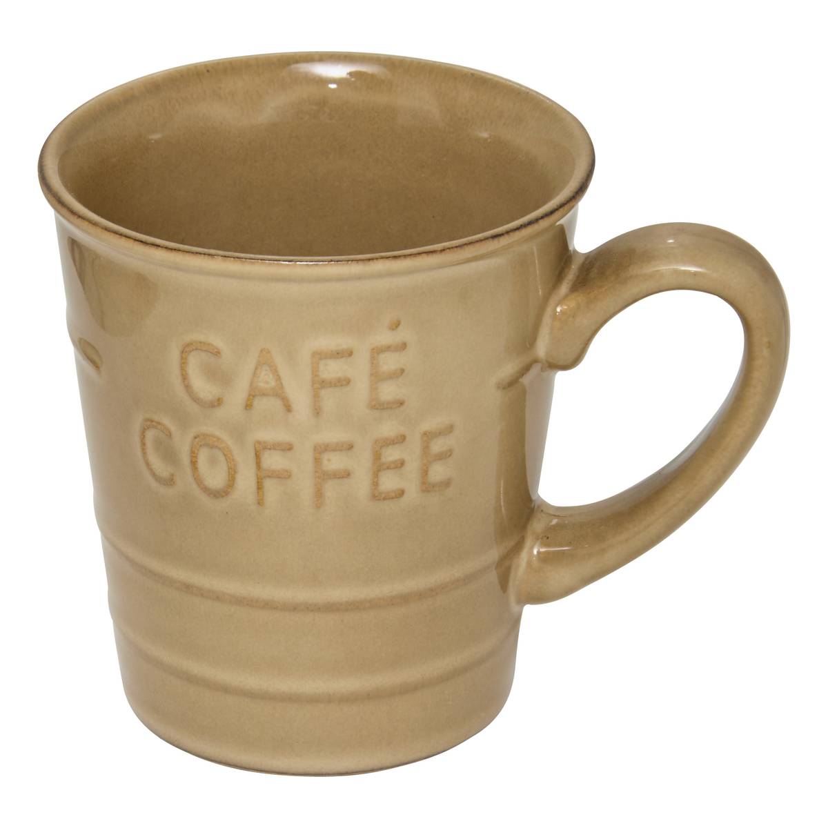 Mug"Cafe" 200 ml, earthenware, Beige