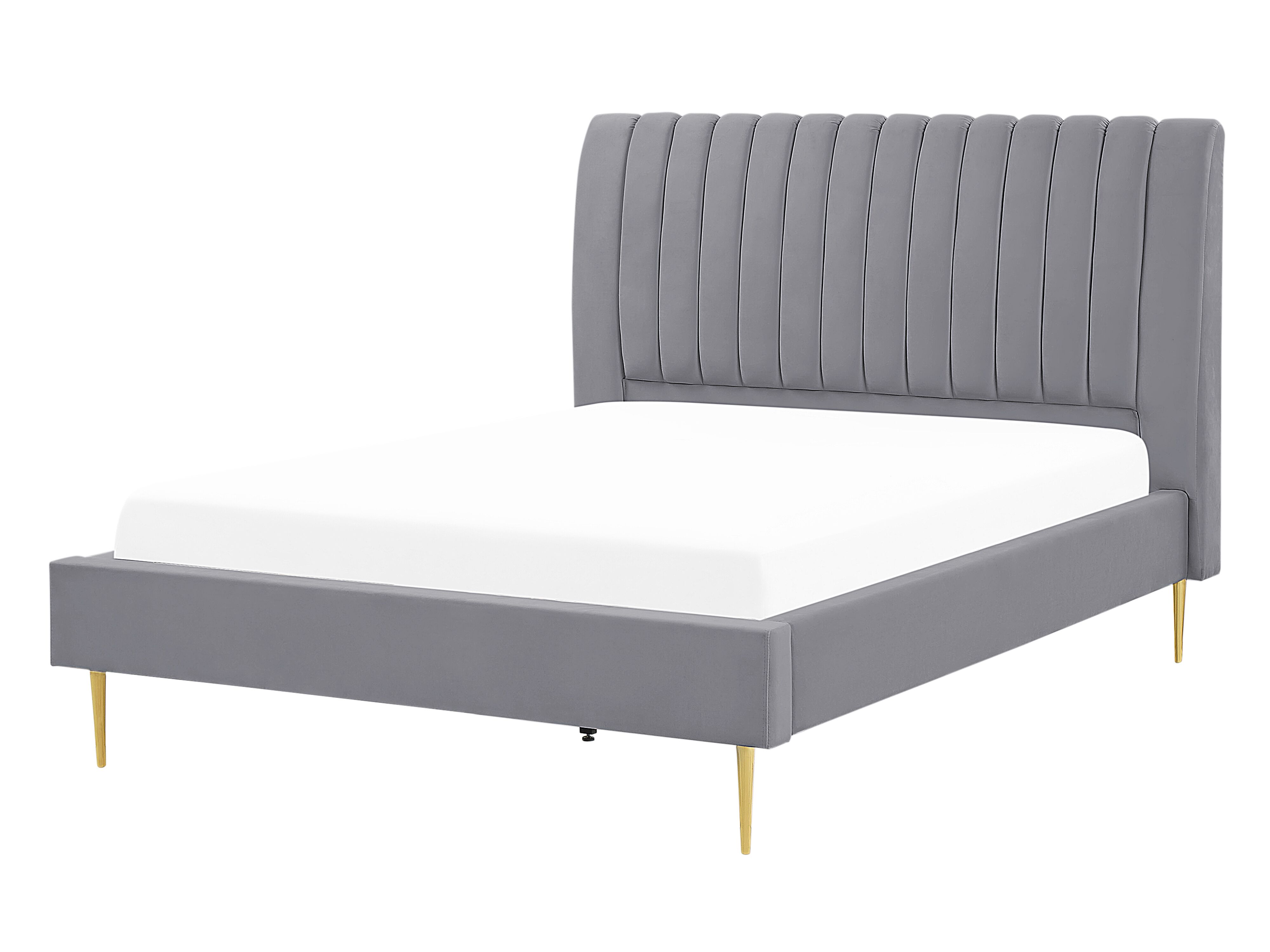 Bed Velvet MARVILLE 140 x 200 cm (EU Double) Grey
