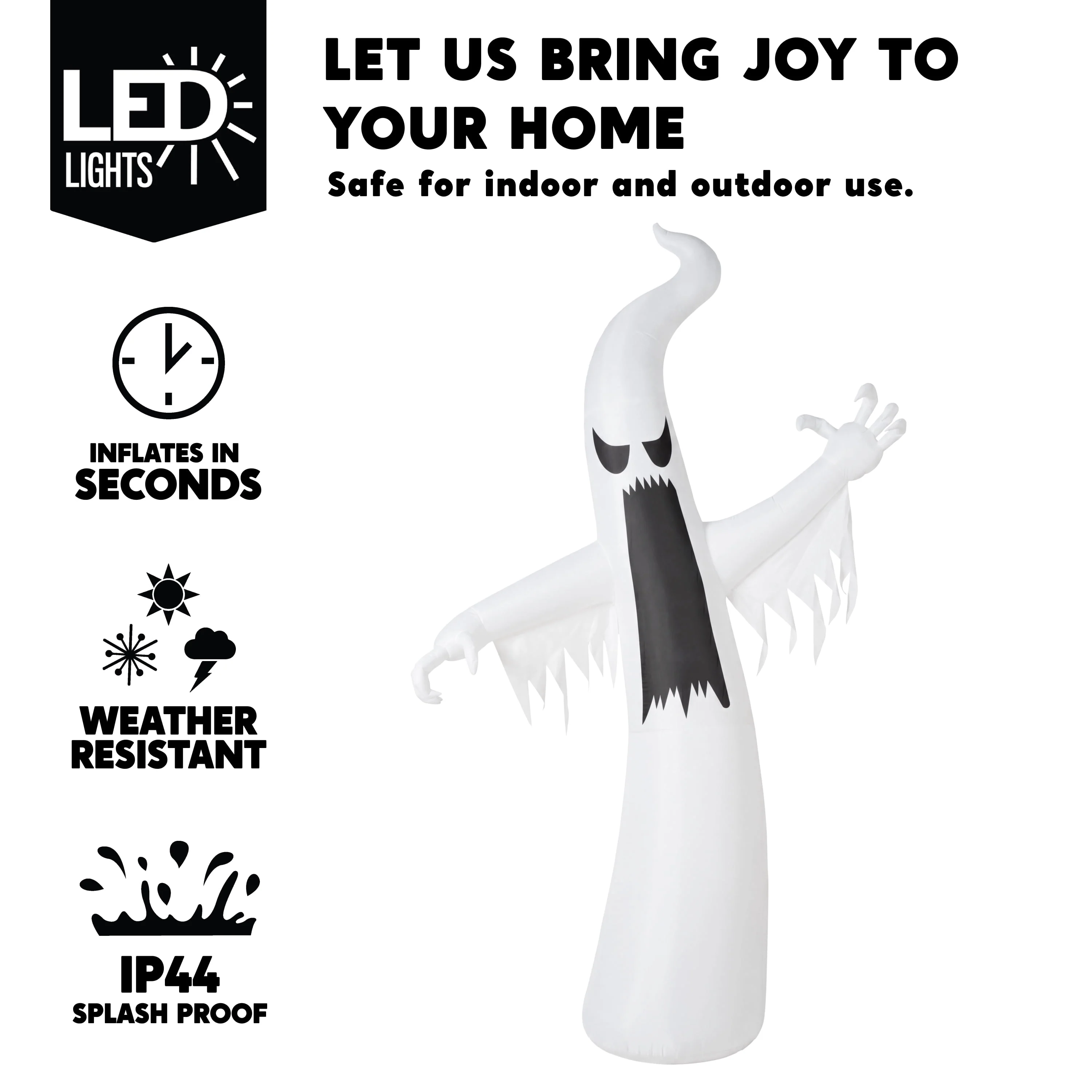 Joyfy 12ft Halloween Ghost Inflatable, Giant Ghosts inflatables with Build-in LEDs Outdoor Decorations, Blow Ups Halloween Yard Inflatables - Image 4 Joyfy 12ft Halloween Ghost Inflatable, Giant Ghosts inflatables with Build-in LEDs Outdoor Decorations, Blow Ups Halloween Yard Inflatables - Image 4