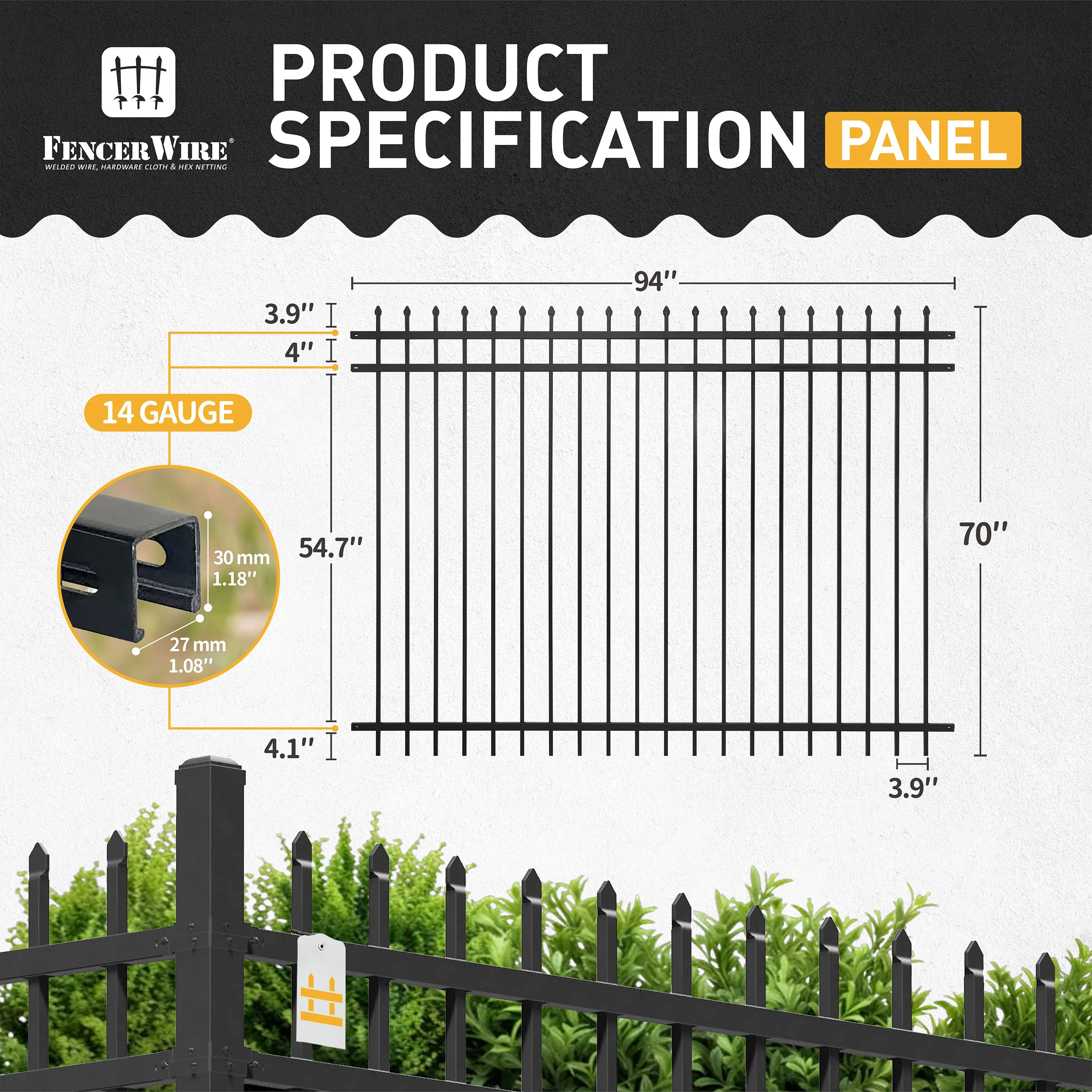 Fencer Wire Heavy Duty Pinnacle Fence Gate, 6FT Height x 4FT Width Outdoor Fence Gate, Outdoor Anti-Rust Metal Steel Gate for Fencing Barrier, Decorative Garden Gate for Residential, Yard, Pool,Patio - Image 13