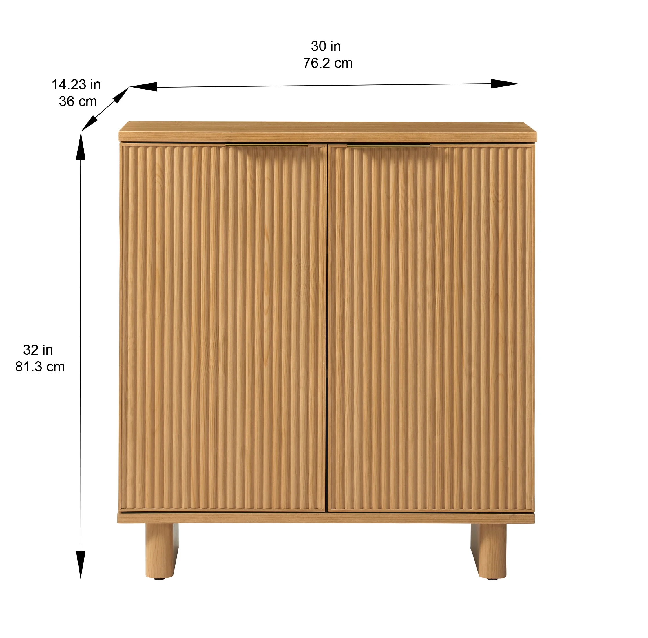 Better Homes & Gardens Lillian Fluted Accent Cabinet, Natural Pine Finish - Image 6