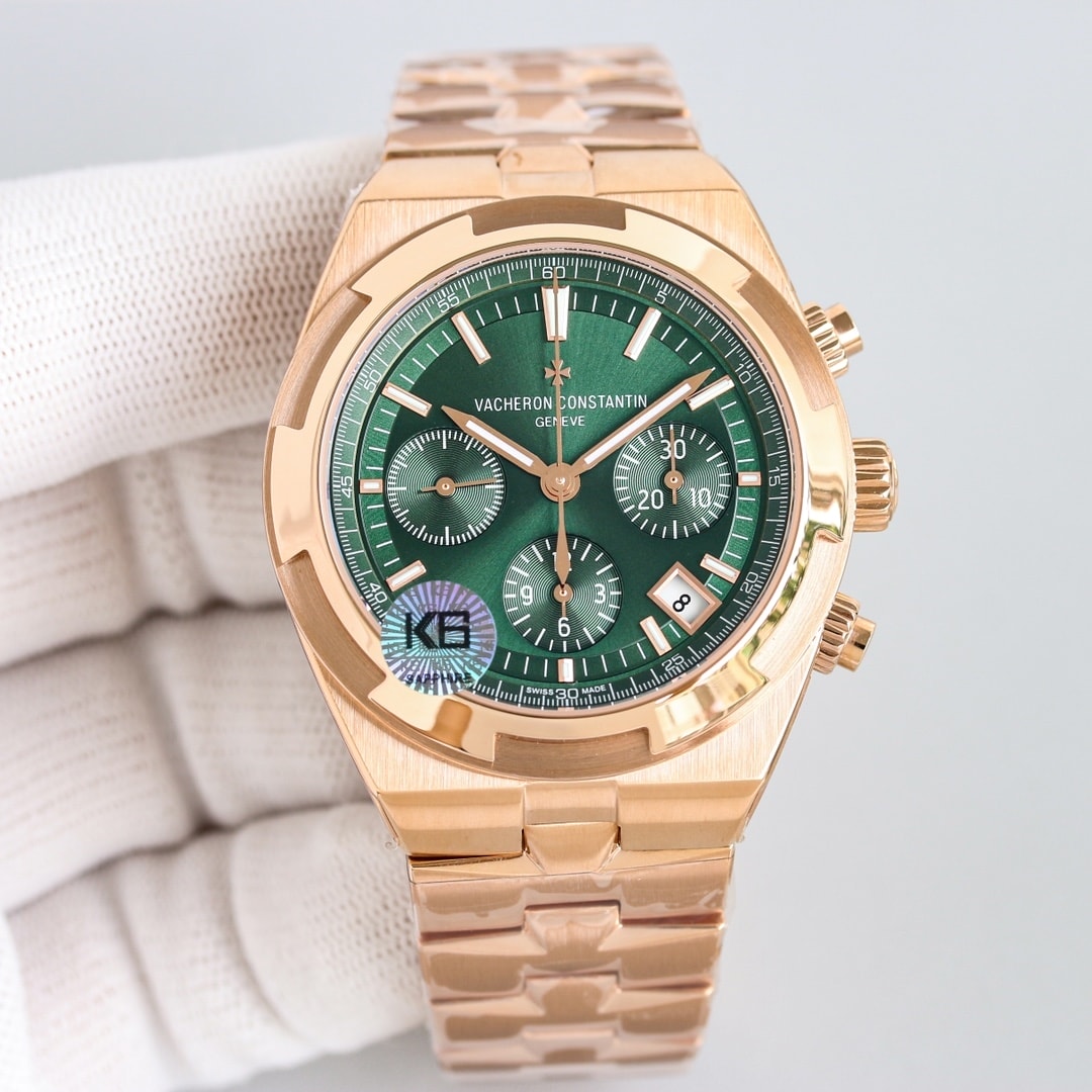 Fake Vacheron Constantin Replica Watch Overseas chronograph 42.5 MM PINK GOLD 5520V/210R-B966 TWF(1:1 replica) - Top club