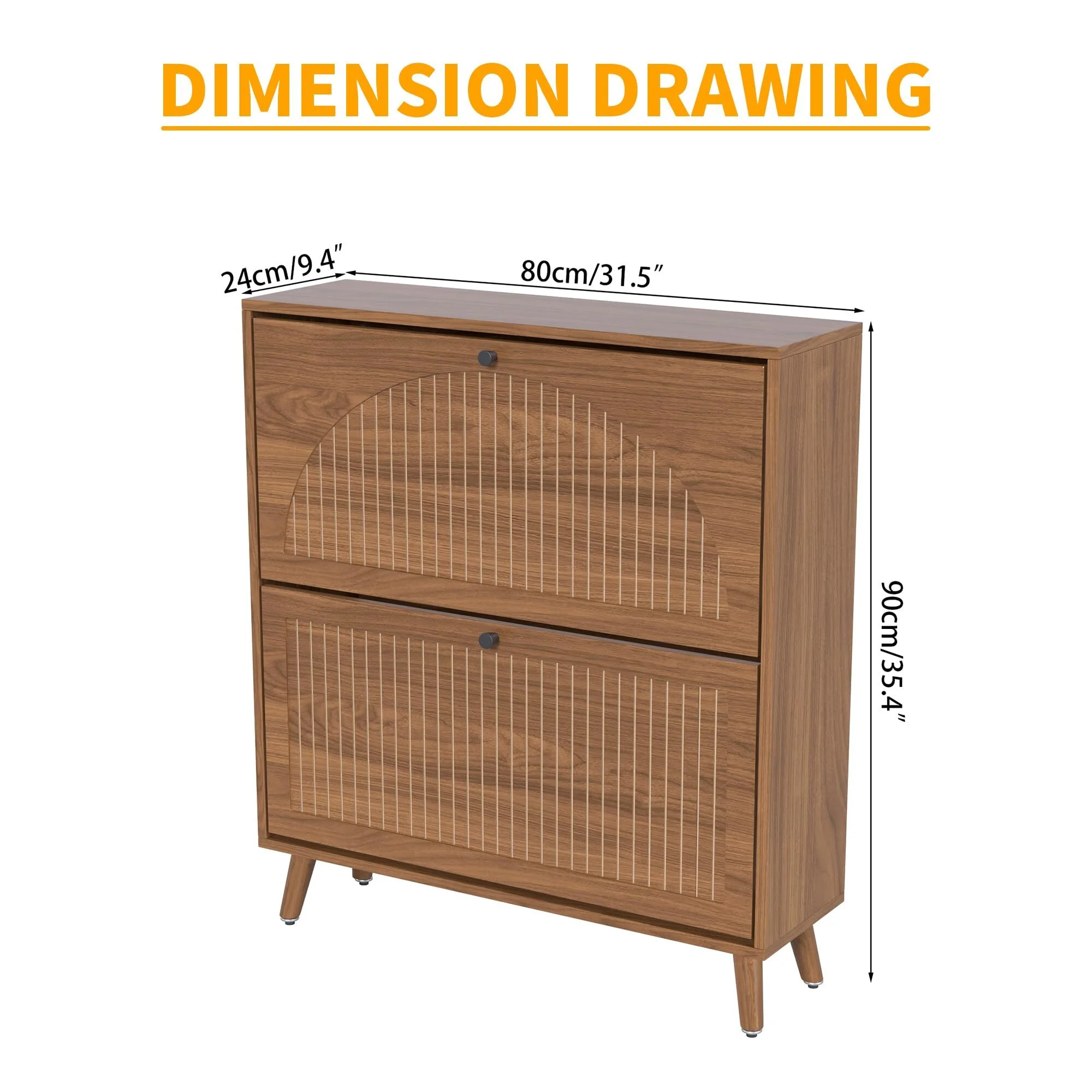 Shoe Storage Cabinet with 2 Flip Drawers, Modern Shoe Cabinet Storage for Entryway, Entryway Shoe Storage - Image 7