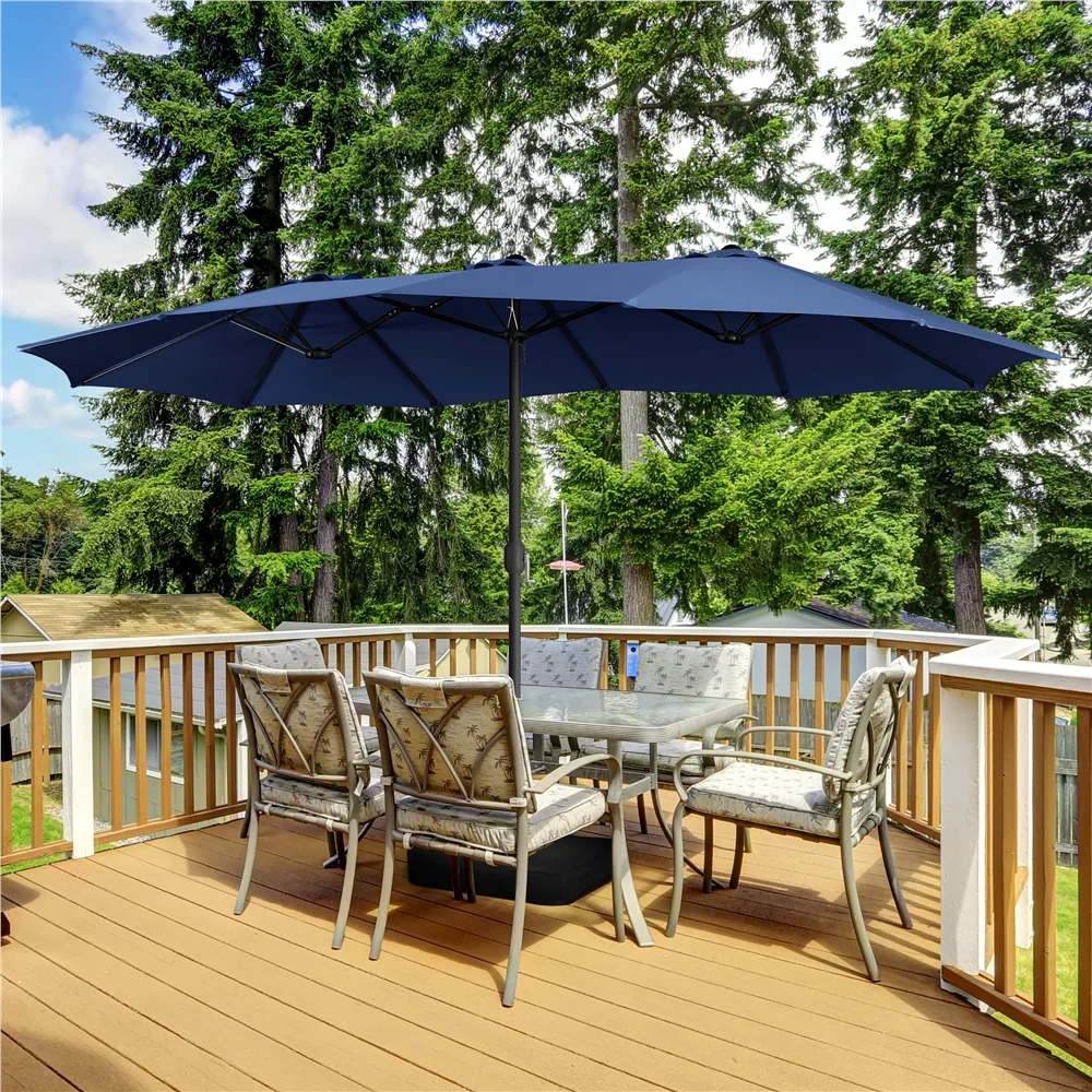 Topeakmart 13ft Patio Parasol Canopy with Crank, Tan - Image 31