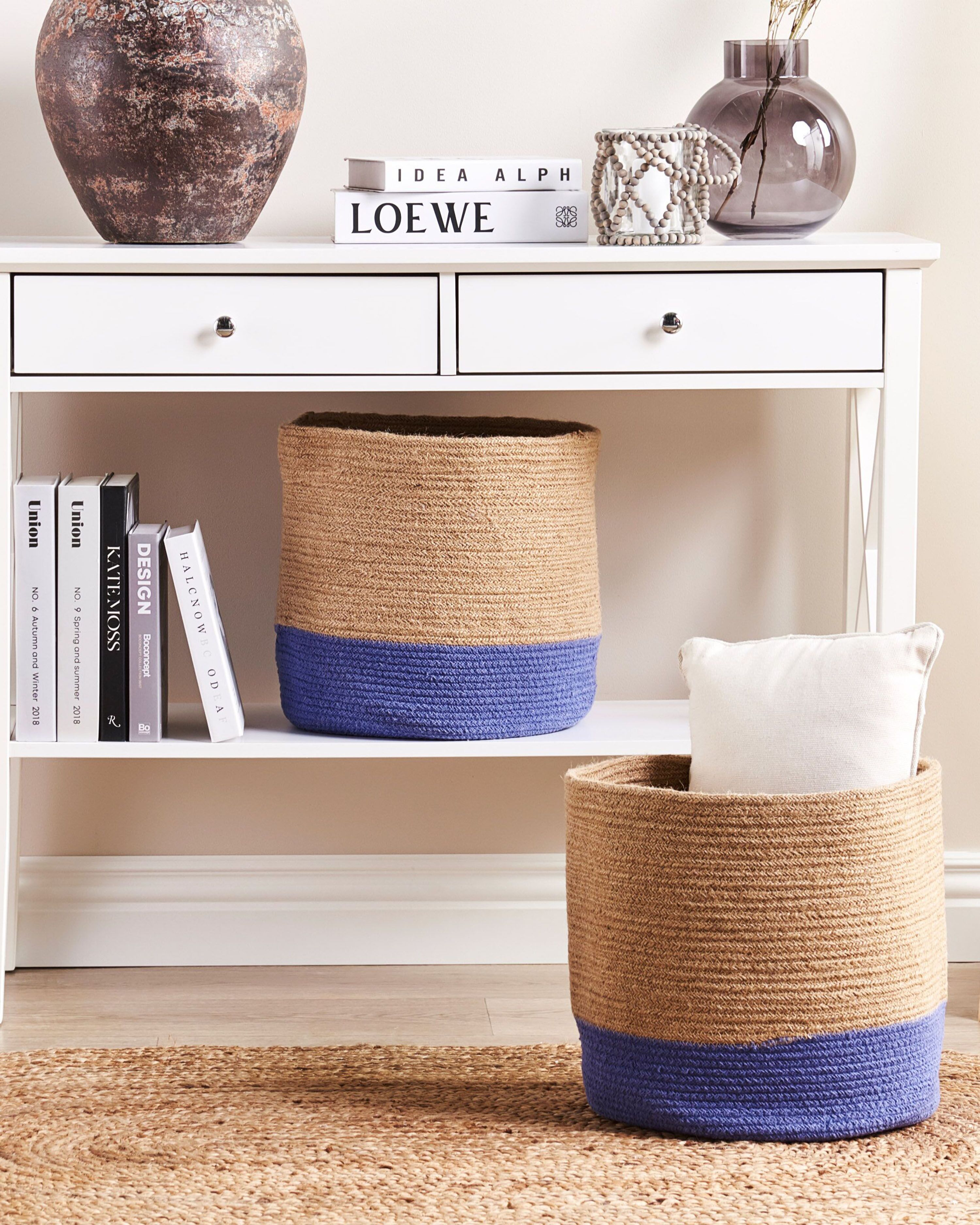 Set of 2 Baskets BULANIK Jute Violet