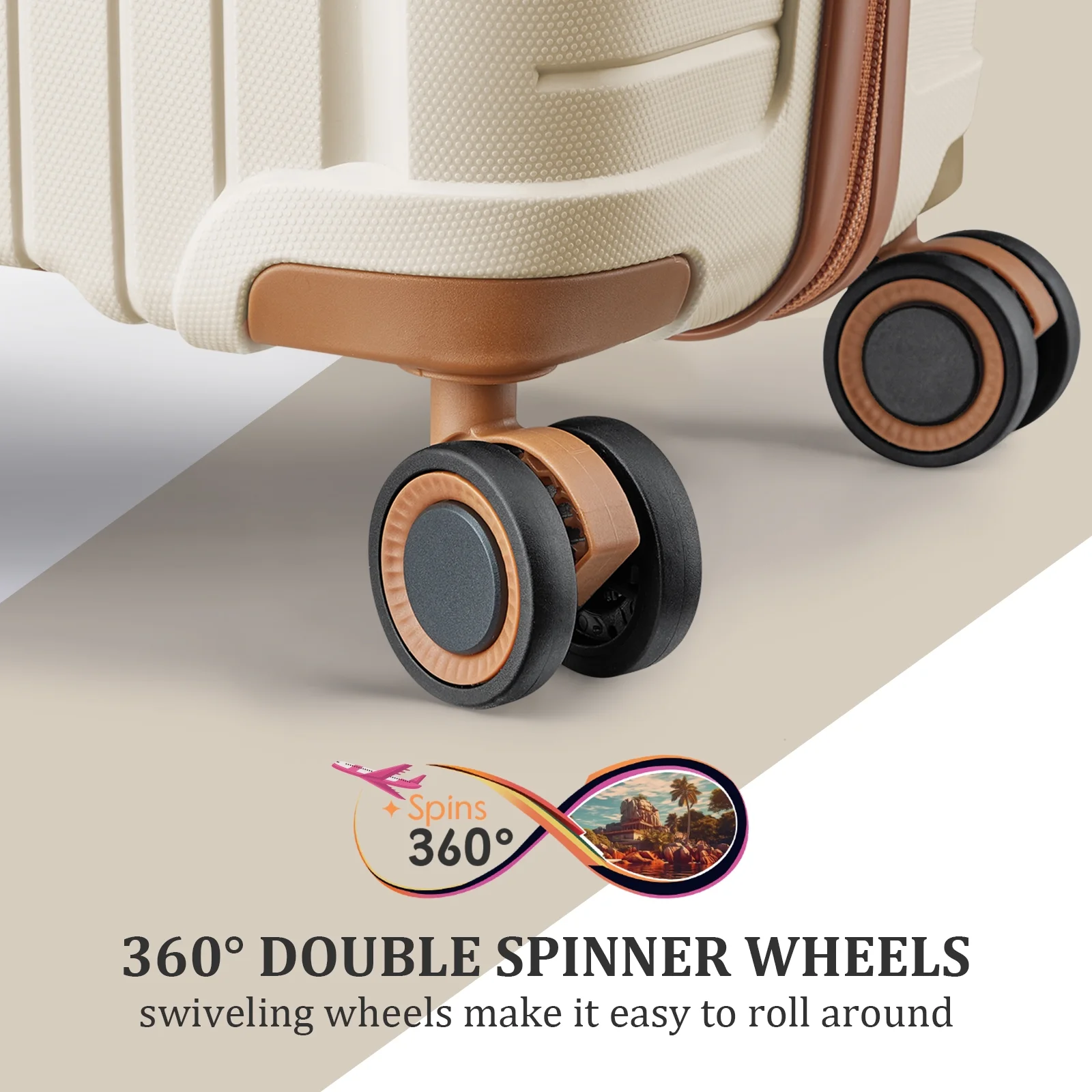 Joyway 5 Piece Luggage Sets Hardshell Lightweight Suitcase with TSA Lock Spinner Wheels-Orange - Image 20