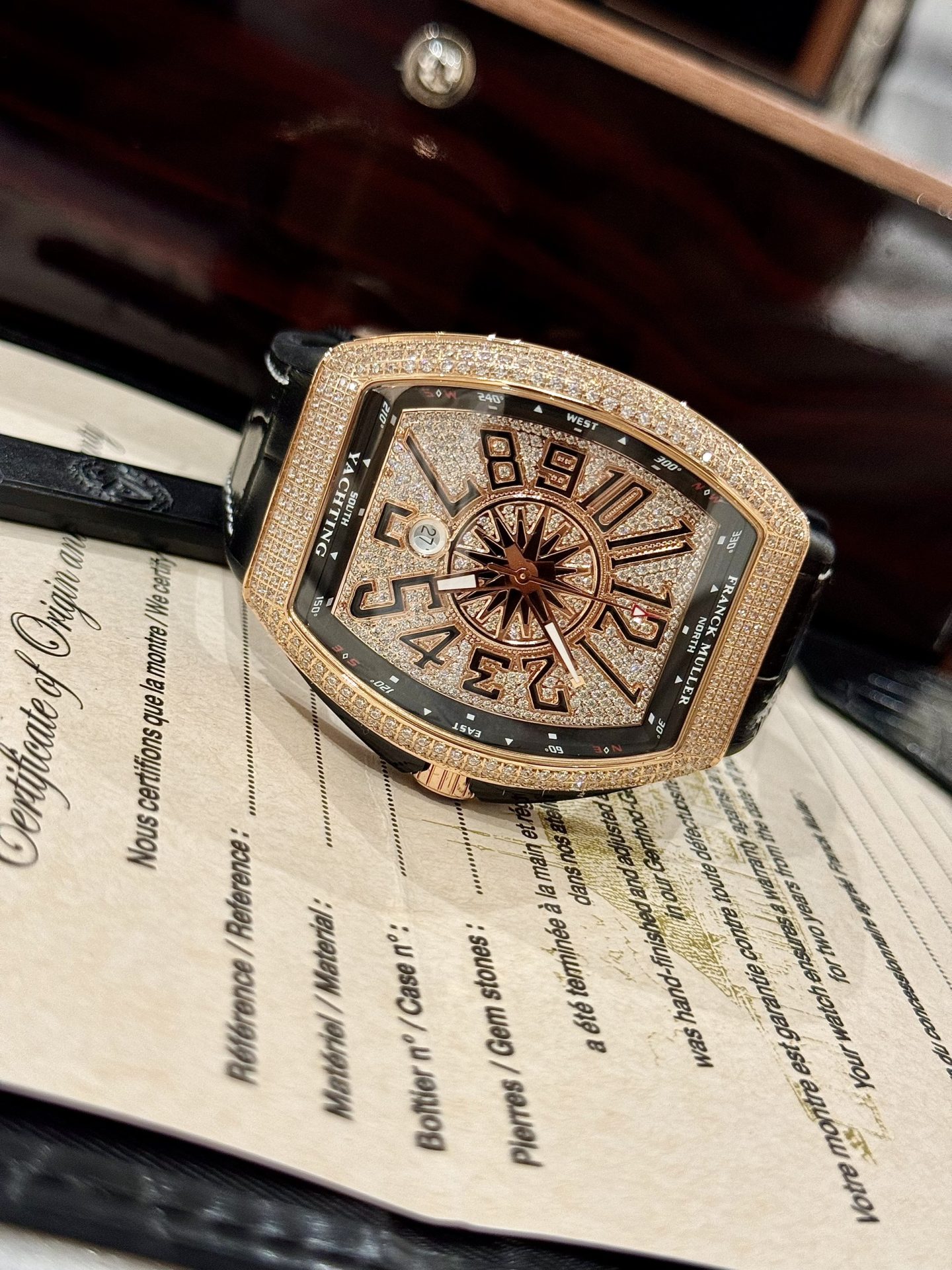 Franck Muller Vanguard Yachting V45 SC DT Black Strap Best Replica Watch Factory ABF 45mm - Elite Watch Atelier