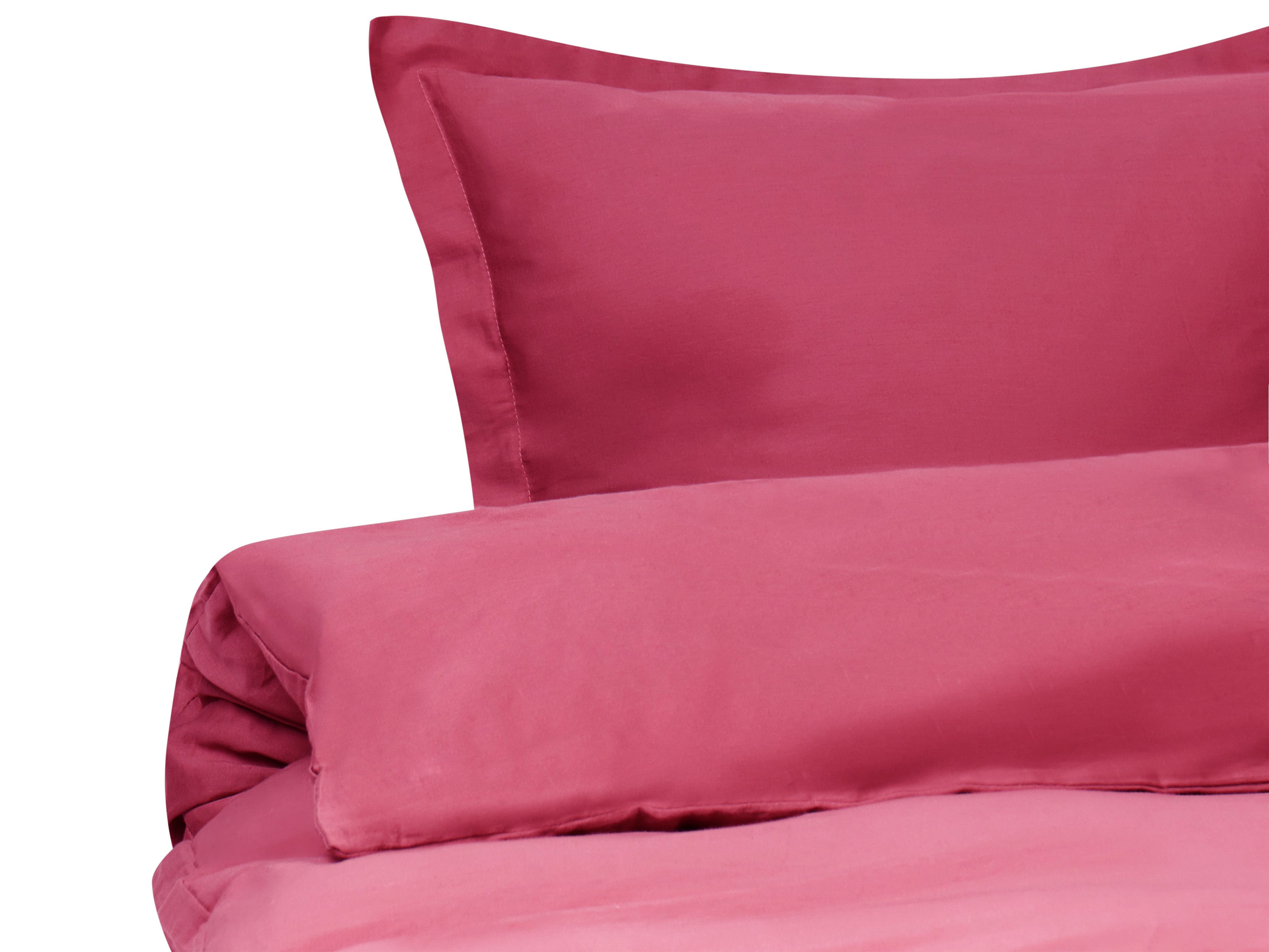 Duvet Cover Set PARKROSE Sateen Cotton 150 x 200 cm Burgundy