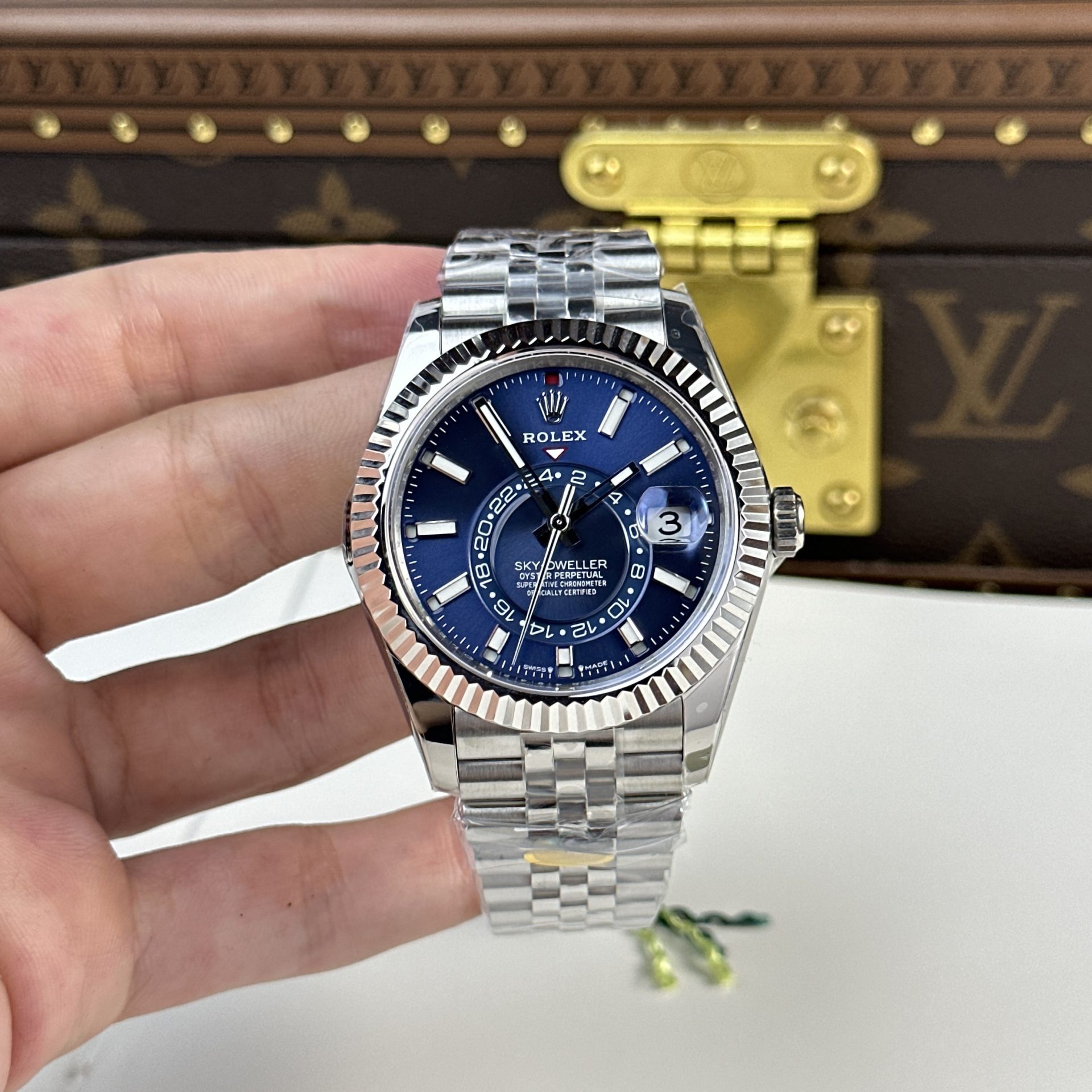 Rolex Replica Watch Sky Dweller 326934 Strap Jubilee Dial Blue 42mm - Elite Watch Atelier