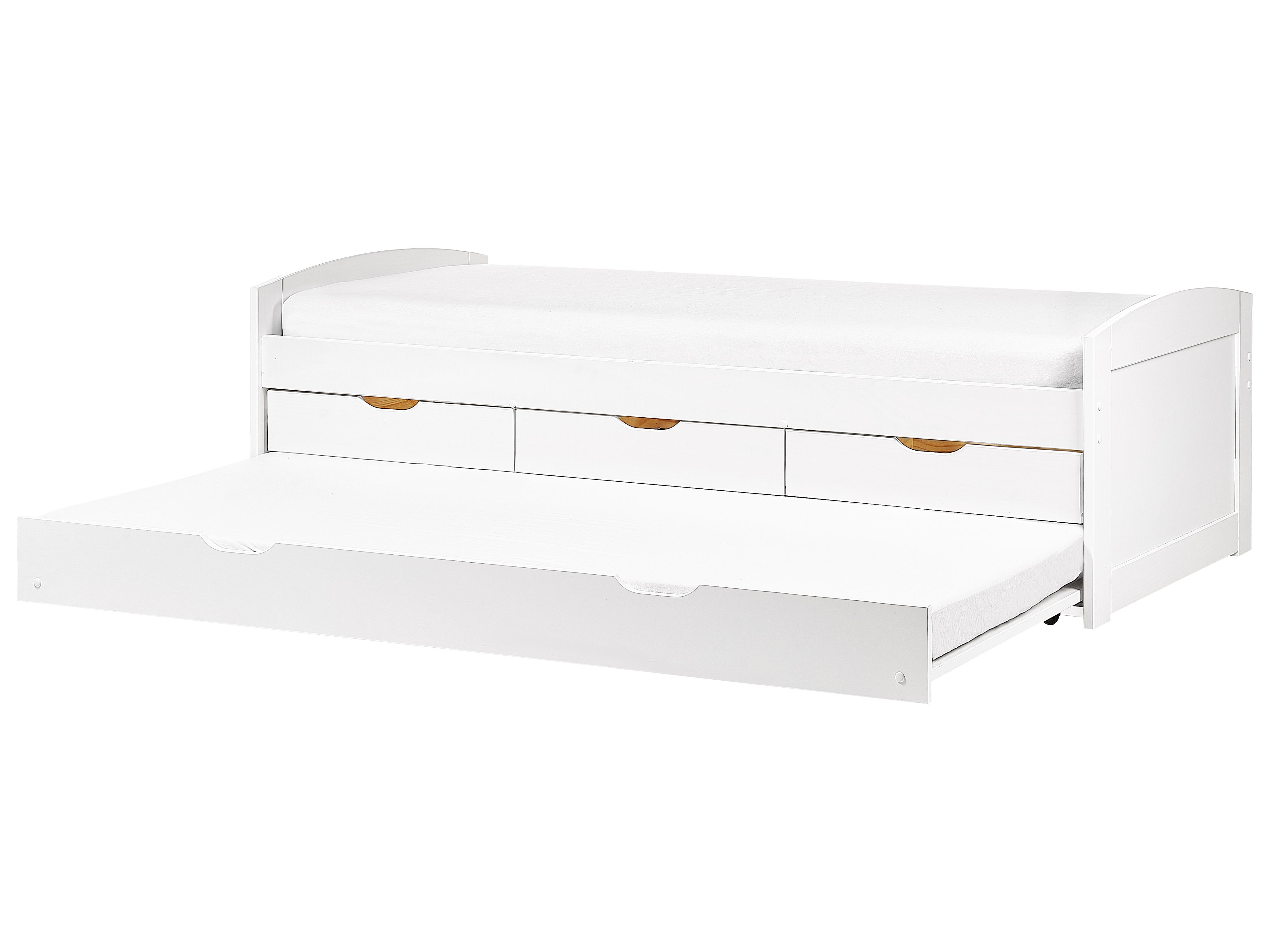 Trundle Bed Pine Wood PETIVILLE 90 x 200 cm (EU Single) White