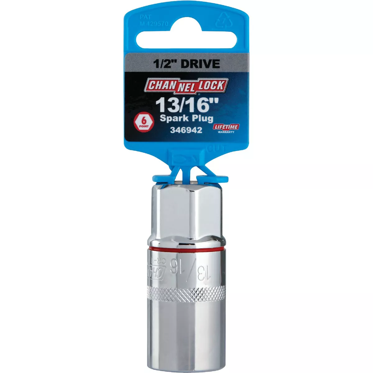 Channellock 1/2 In. Drive 13/16 In. 6-Point Standard Spark Plug Socket