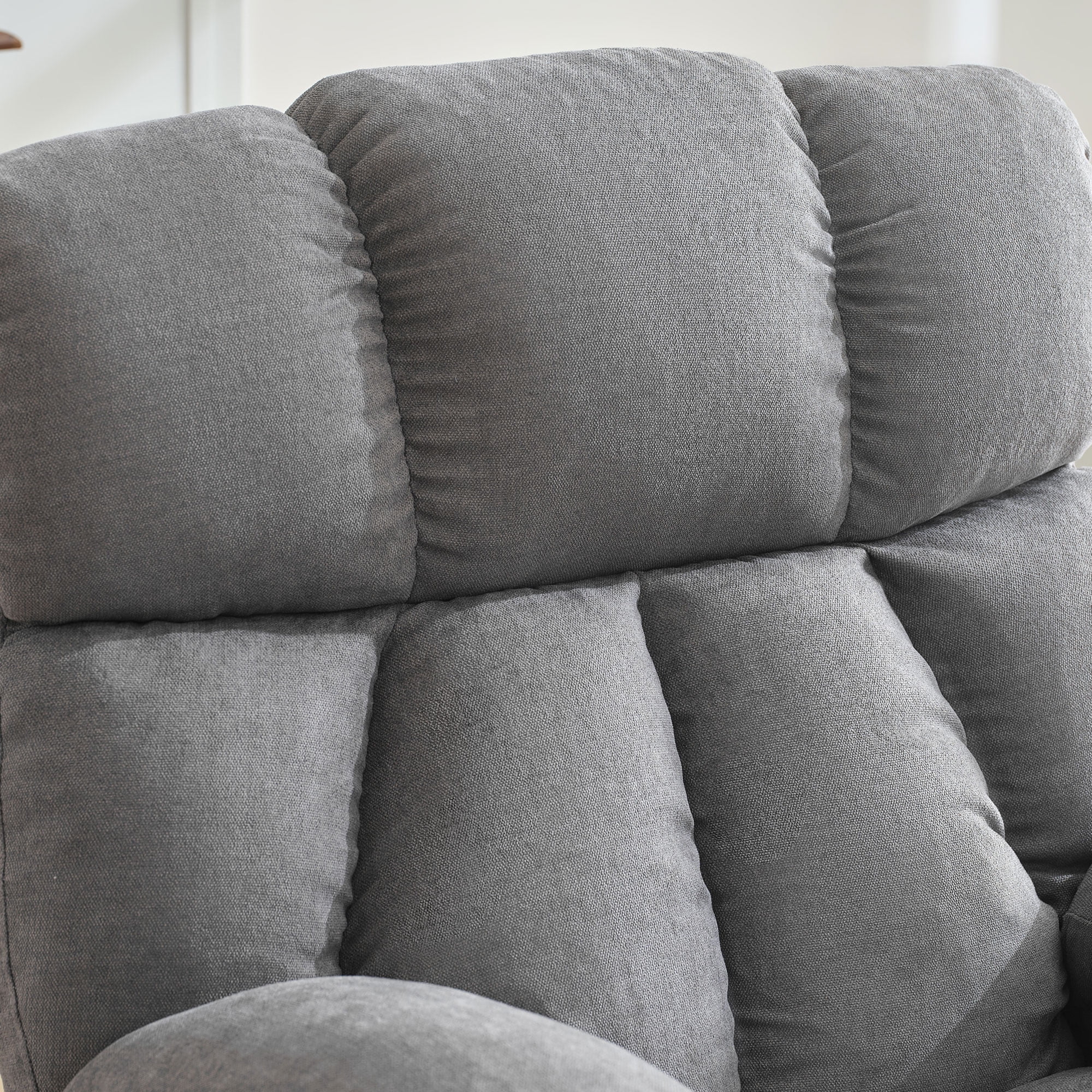 JONPONY Manual Recliner Chair with Heat Therapy and Massage Function, Heavy Duty Reclining Mechanism Massage Chair, Elderly Single Rocker Sofa with Cup Holders for Bedroom Home Theater,Grey - Image 16