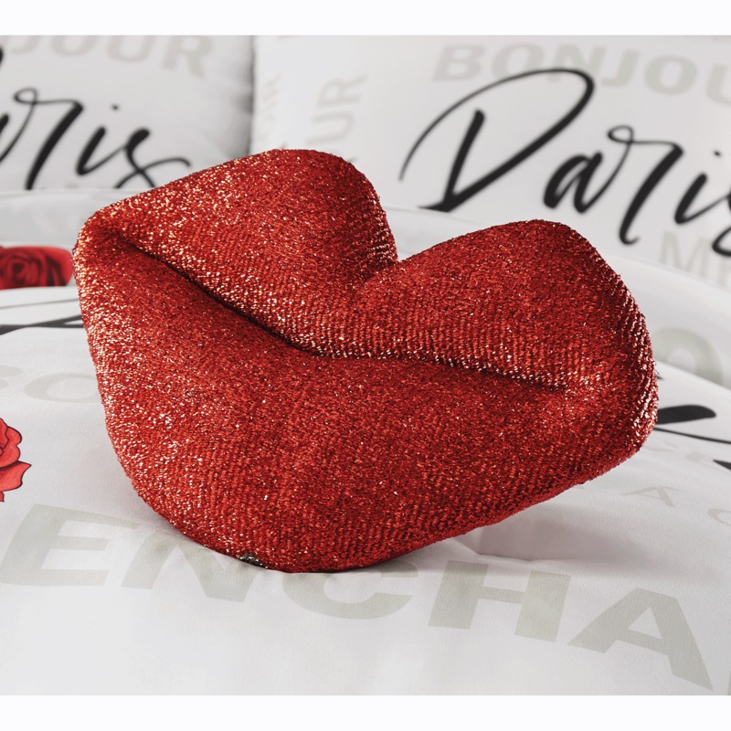 Lip Shaped Accent Pillow - MIDNIGHT VELVET CATALOG
