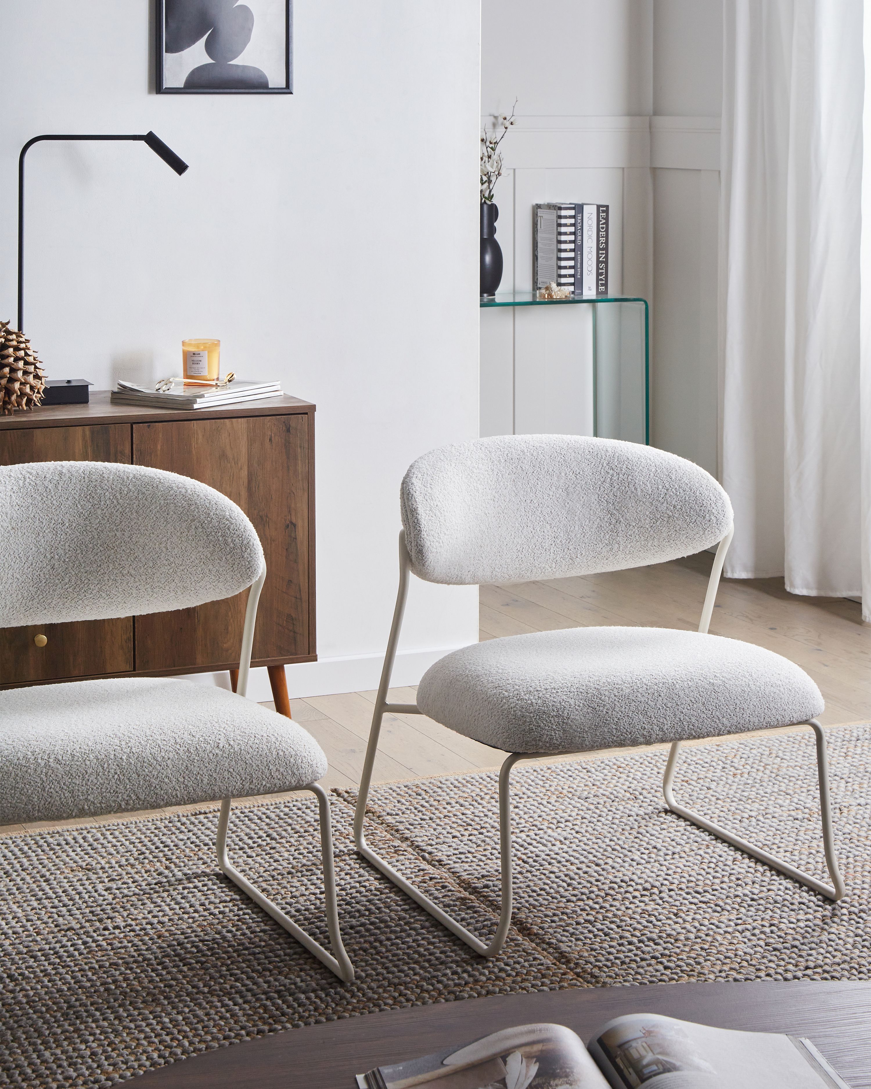 Set of 2 Armchairs KOLSVA Fabric Off-White