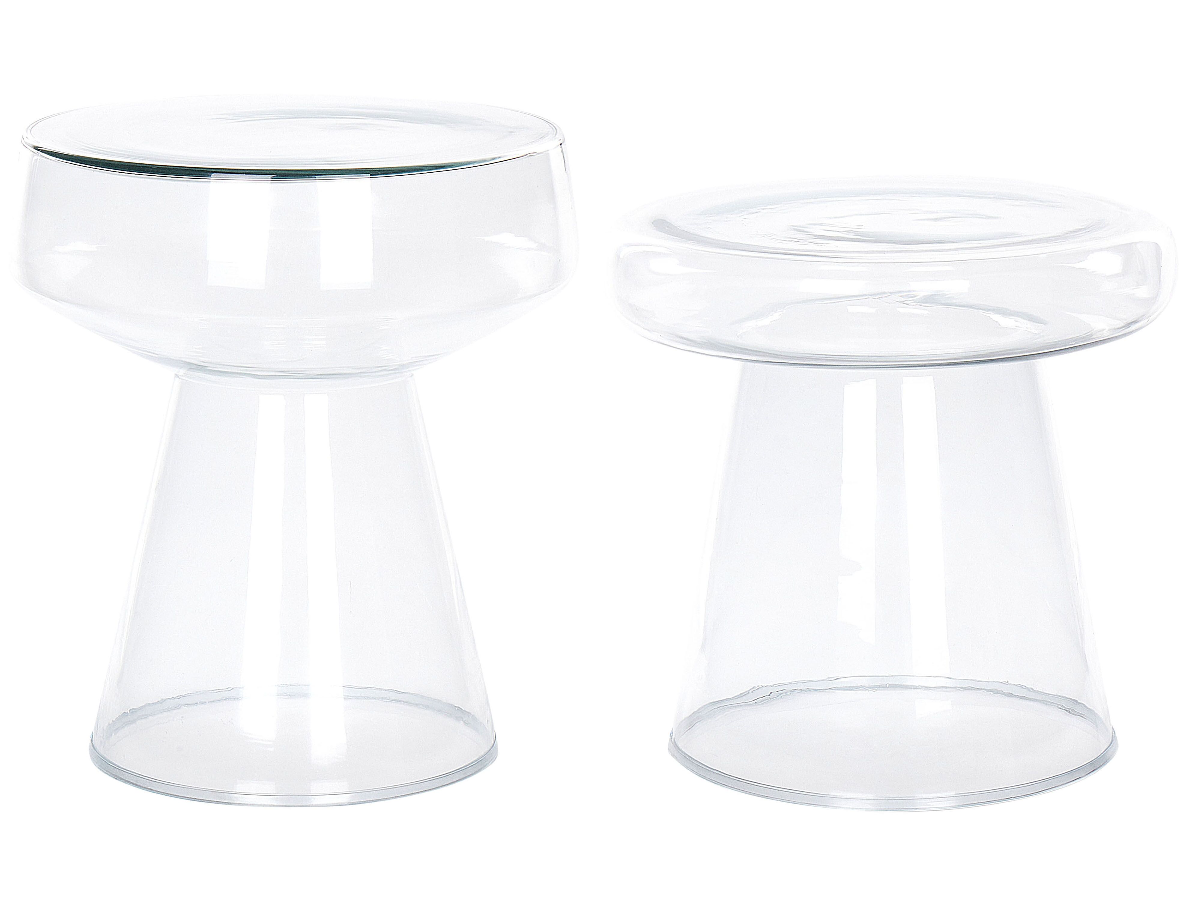 Set of 2 Side Tables LAGUNA/CALDERA Transparent