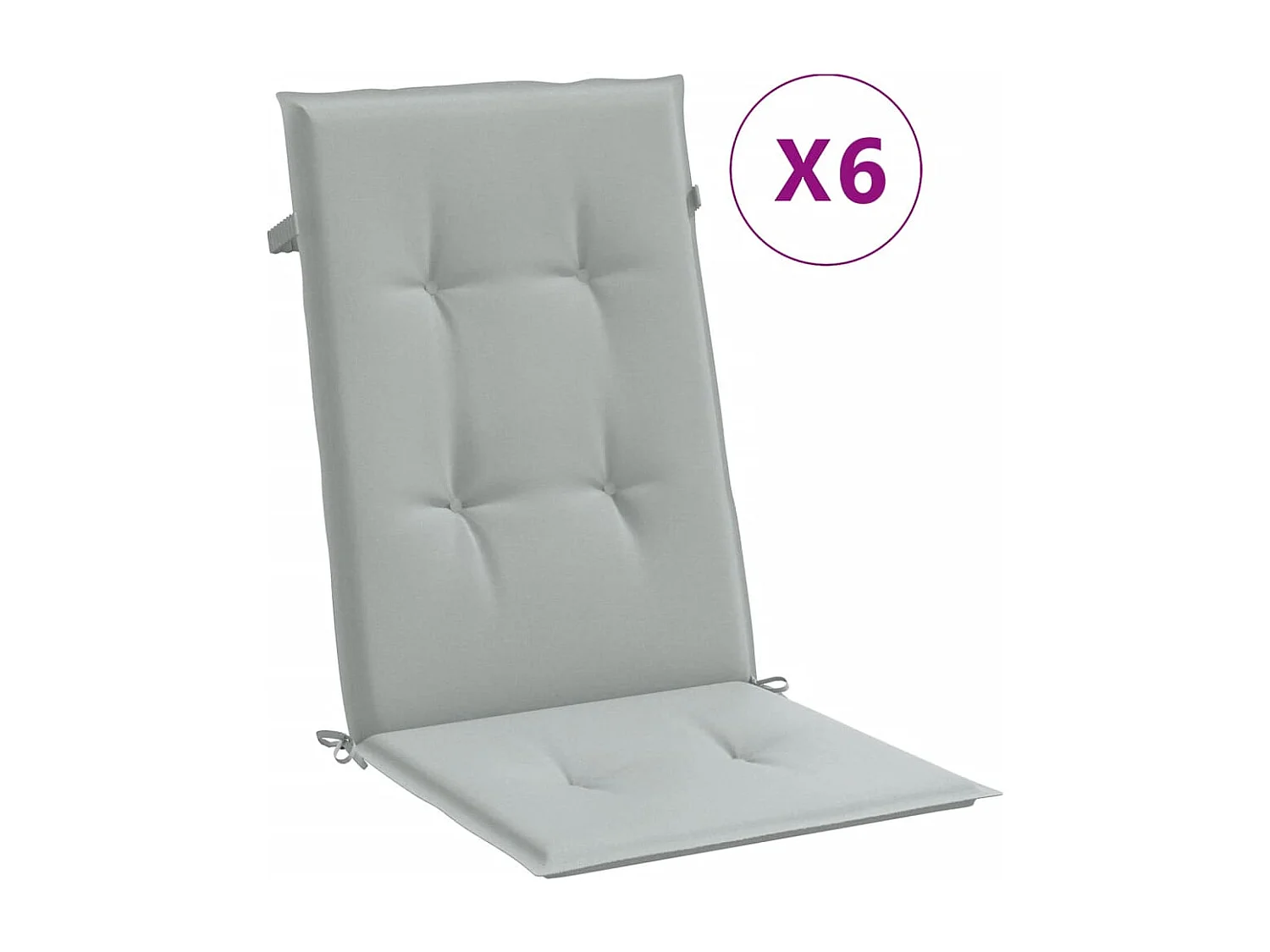 Coussins de chaise à dossier haut lot de 6 gris clair mélangé