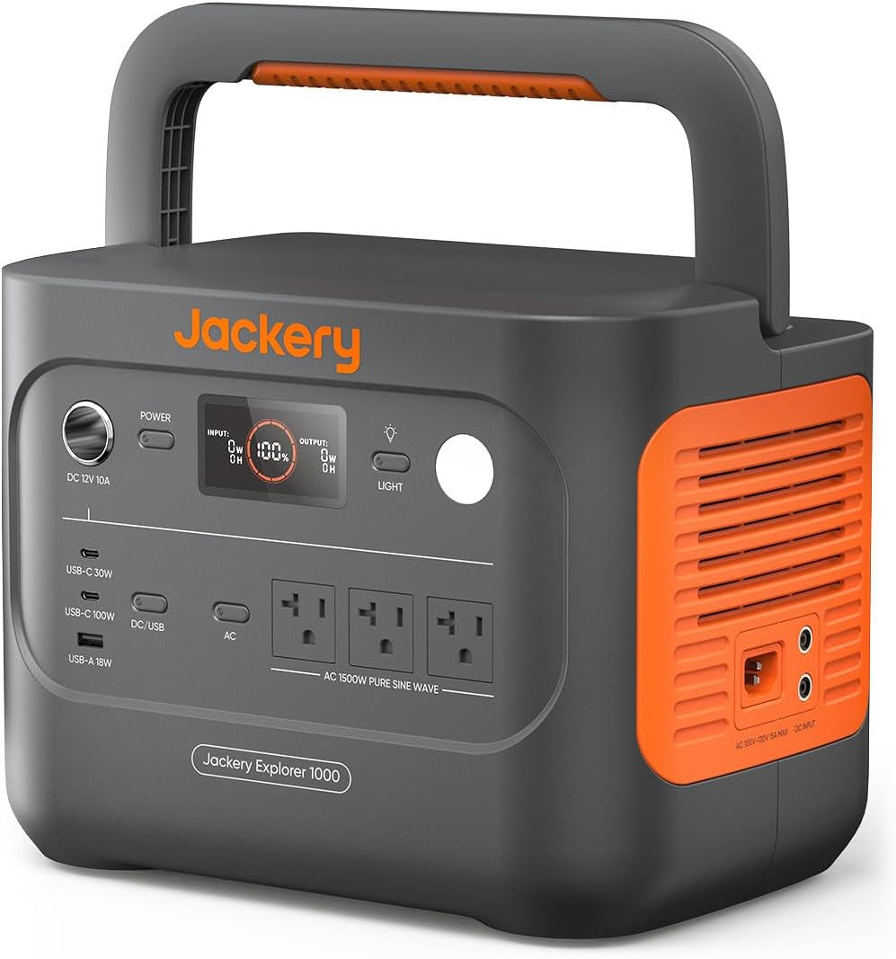 Jackery Solar Generator 1000 v2 with 200W Solar Panel,1070Wh Portable Power Station LiFePO4 Battery,1500W AC/100W USB-C Output, 1Hr Fast Charge for Outdoor,Off-Grid Living,RV,Emergency - Wholesale & Influencer