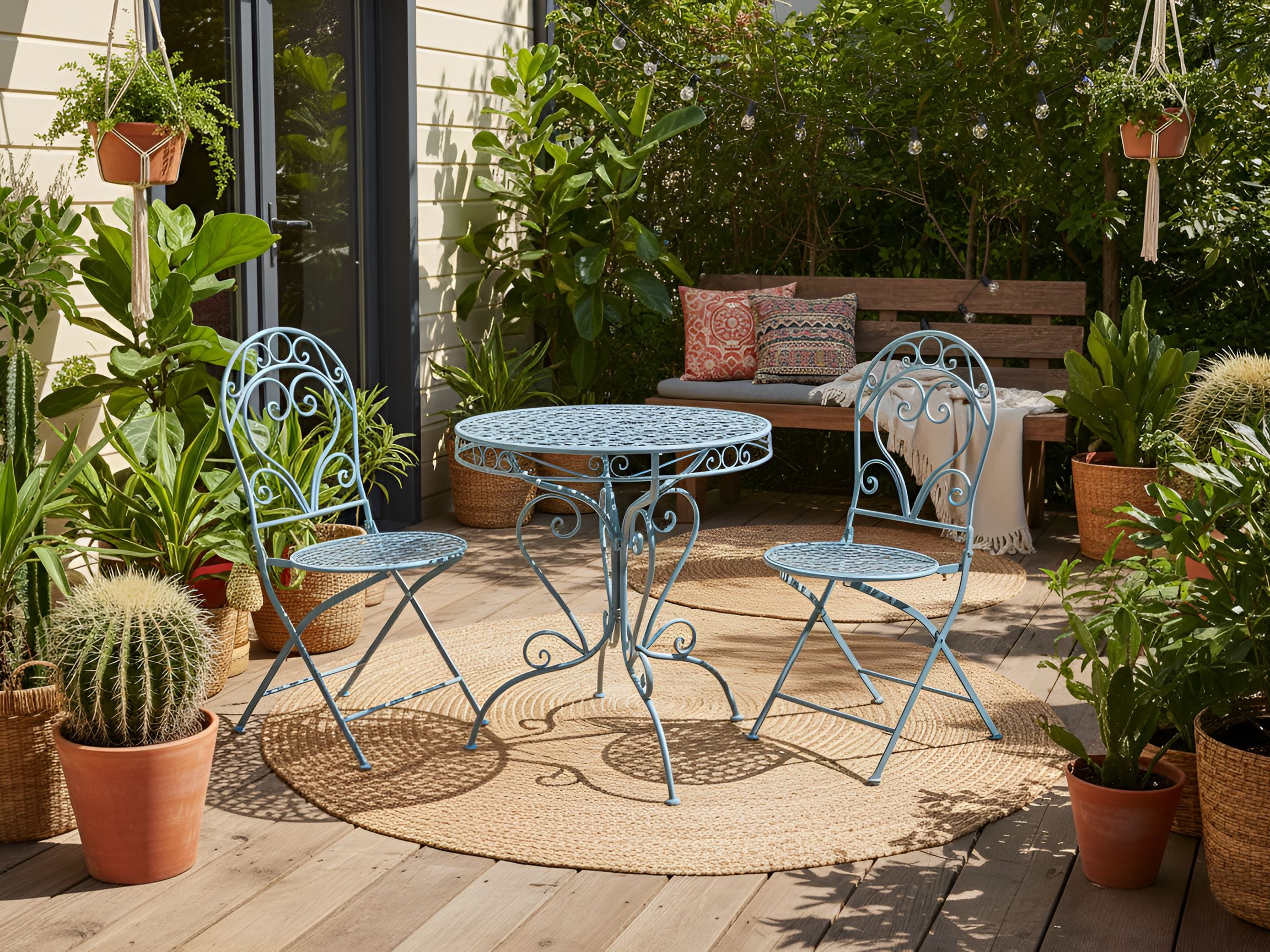 Bistro Table ALBINIA 70 cm 70 cm Metal Blue