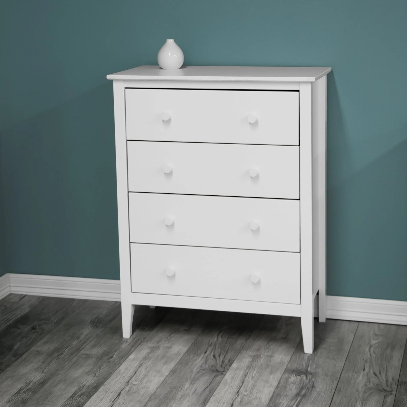 Adeptus Solid Wood Easy Pieces 4 Drawer Chest of Drawers - White - Image 16