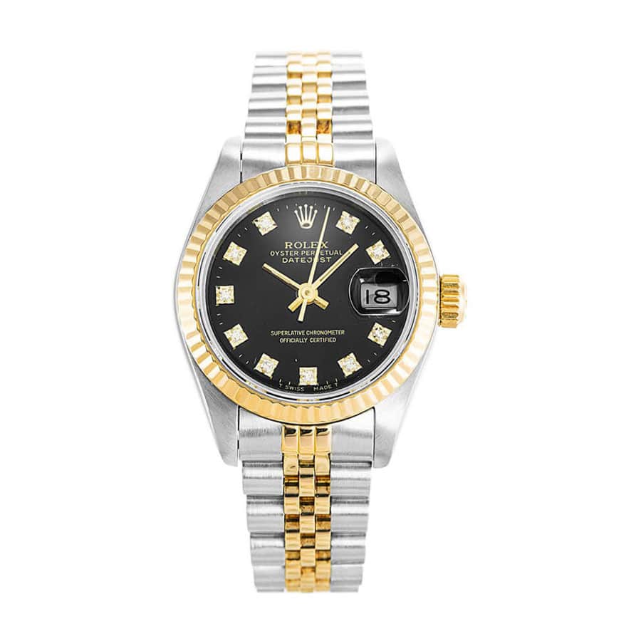 Rolex Datejust 69173 Lady Diamond Black Dial Replica - Elite Watch Atelier