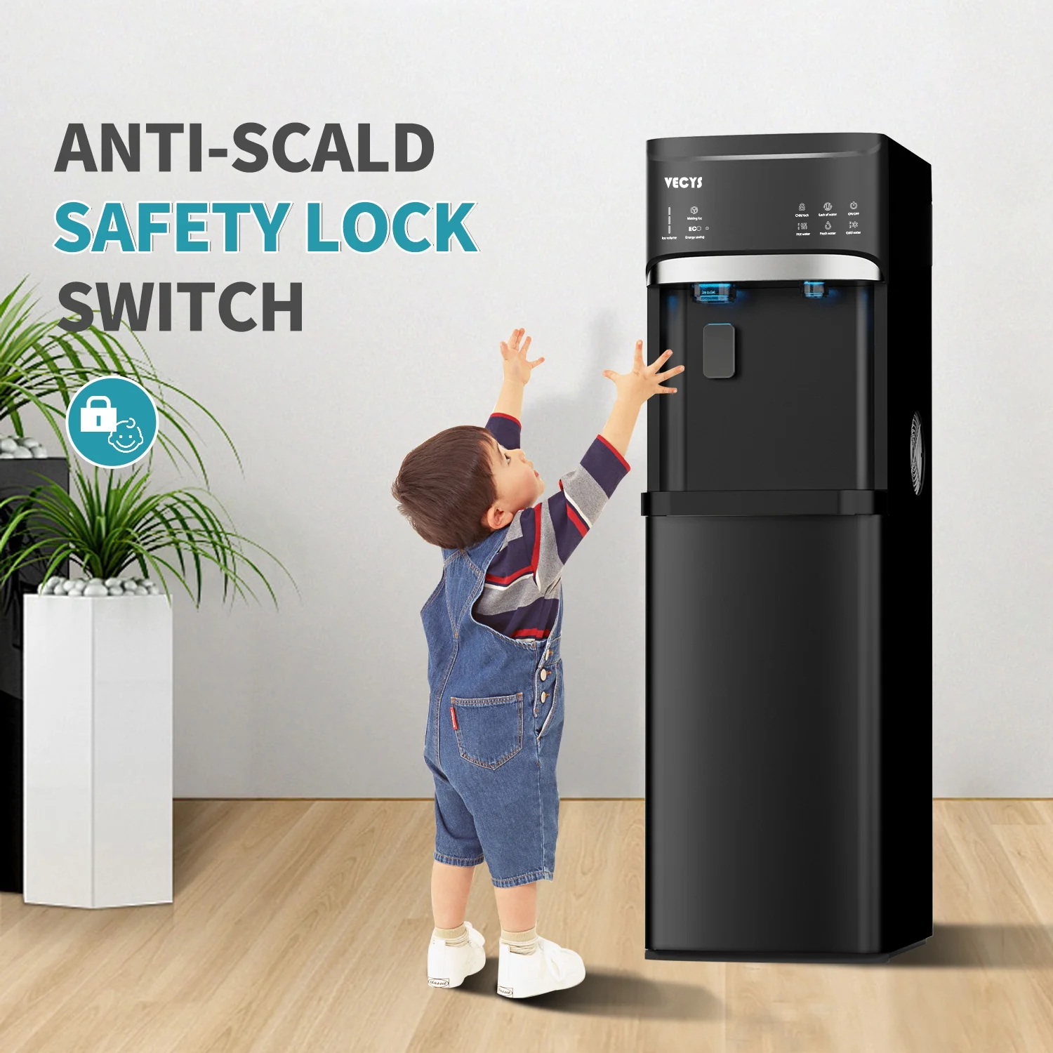VECYS 5 gal Water Dispenser with Ice Maker, Self-clean & Child Lock - Image 6